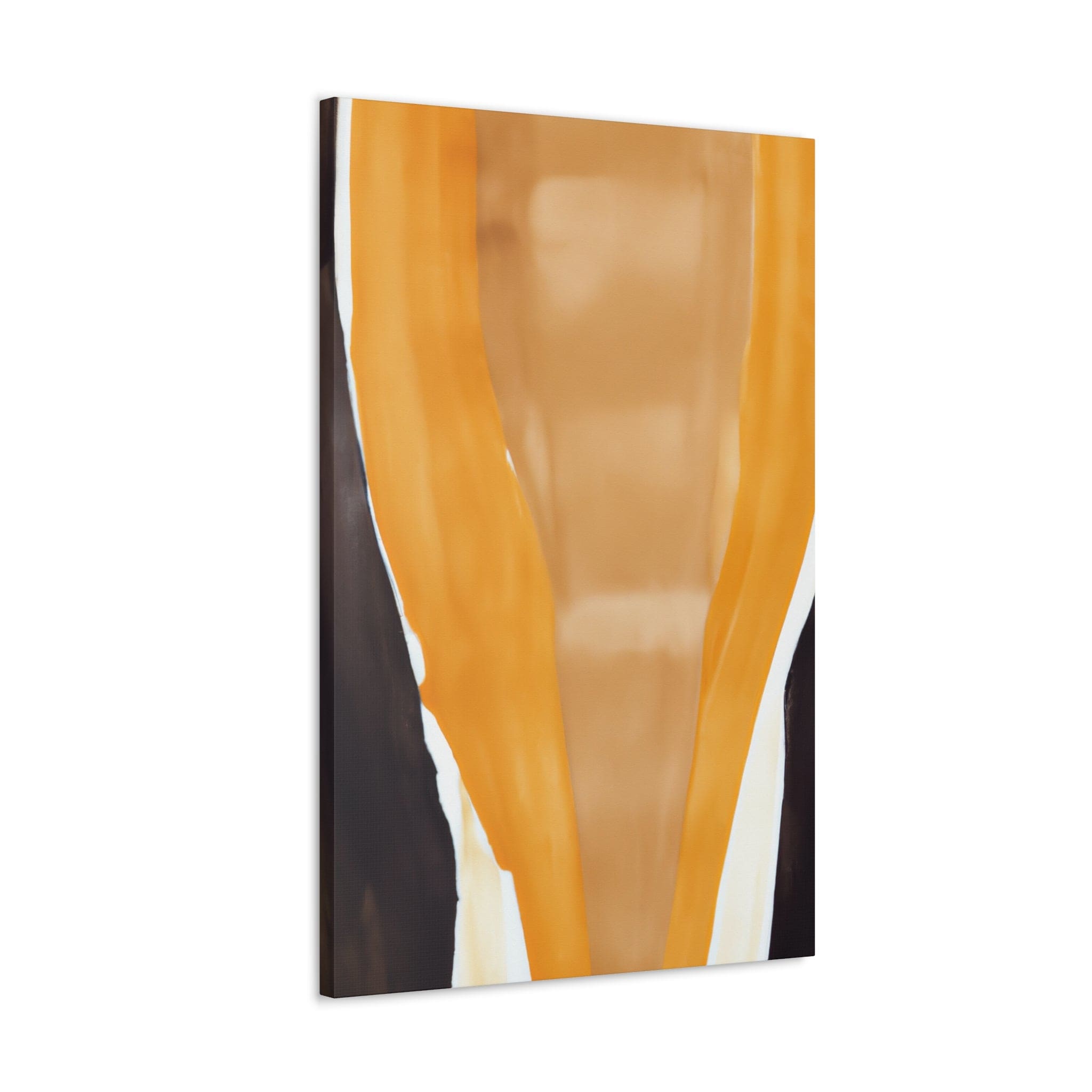 Decorative canvas print featuring a golden yellow and brown abstract pattern, ideal for enhancing indoor decor.