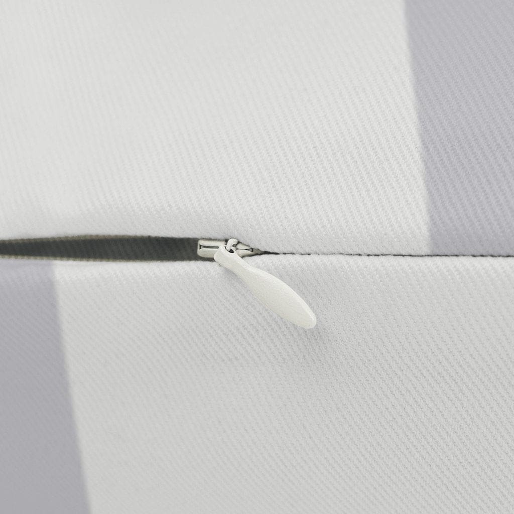 Decorative lumbar throw pillow featuring a geometric design in pink and grey colors, made from spun-polyester fabric with a hidden zipper.