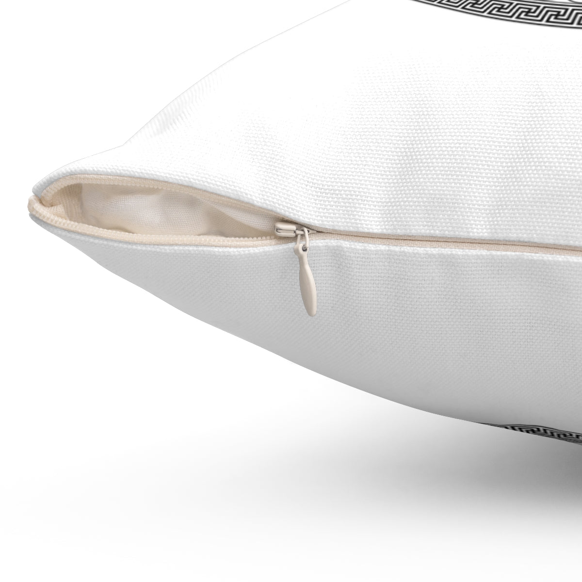 Decorative throw pillow cover featuring a white and black round geometric boho design, perfect for enhancing home decor.