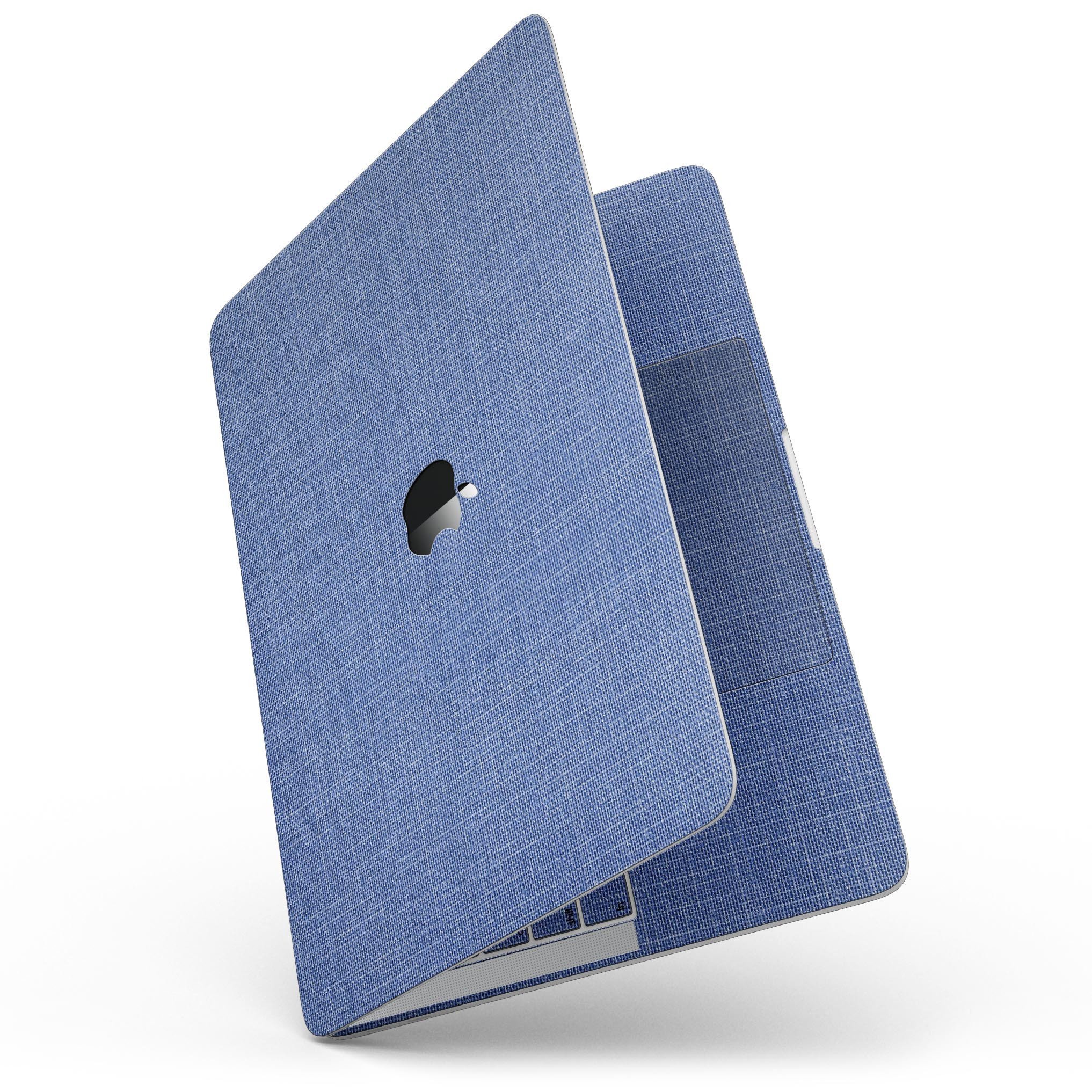 Deep Blue Jean Fabric Pattern skin for 13" MacBook Pro without Touch Bar, showcasing stylish design and premium vinyl material.