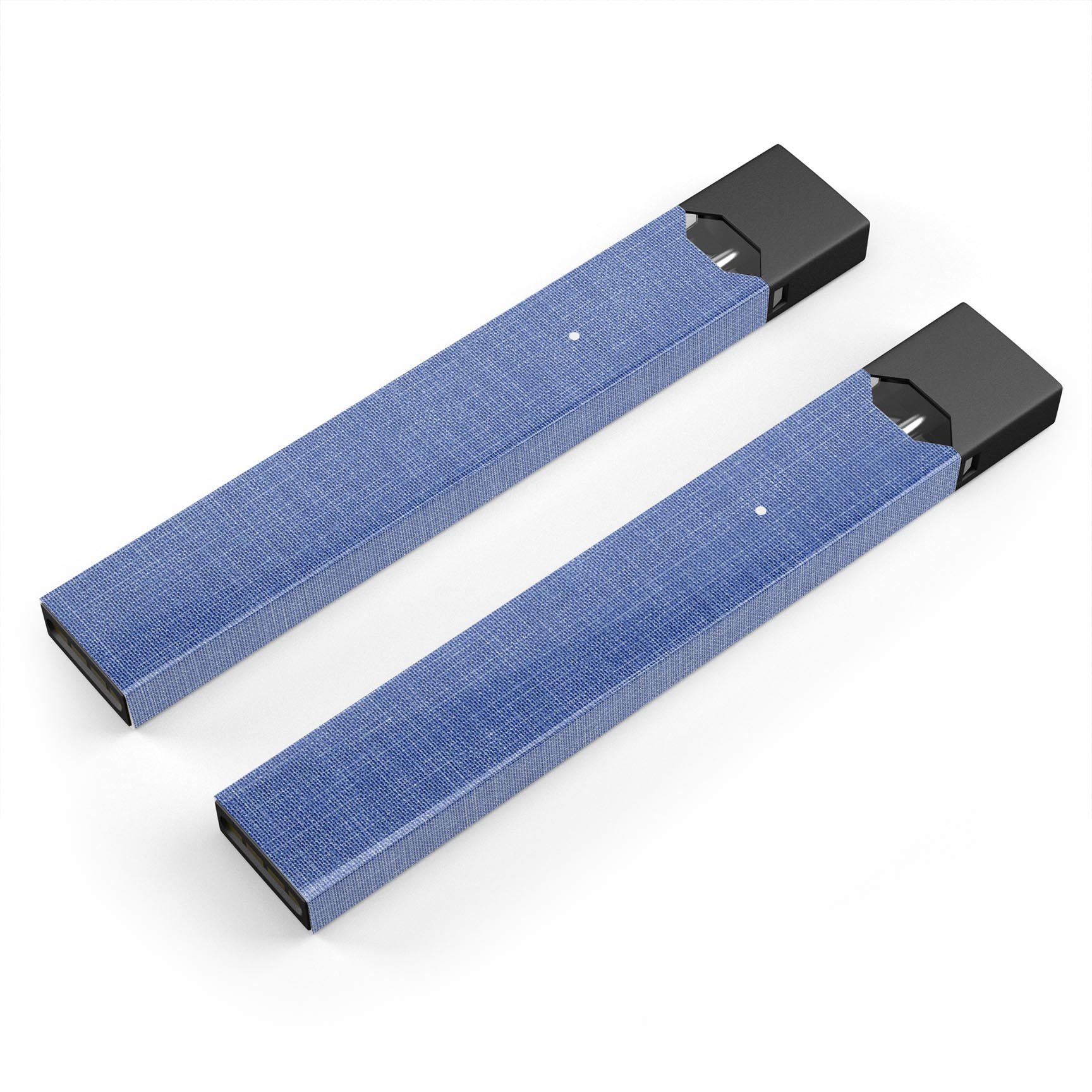 Deep Blue Jean Fabric Pattern skin wrap for JUUL vaping device, showcasing a stylish denim design with precise cutouts.