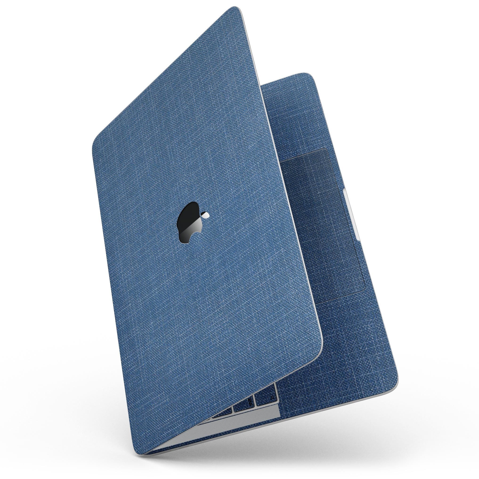 Deep Blue Sea Fabric skin for 13" MacBook Pro without Touch Bar, showcasing vibrant blue design and precision-cut fit.