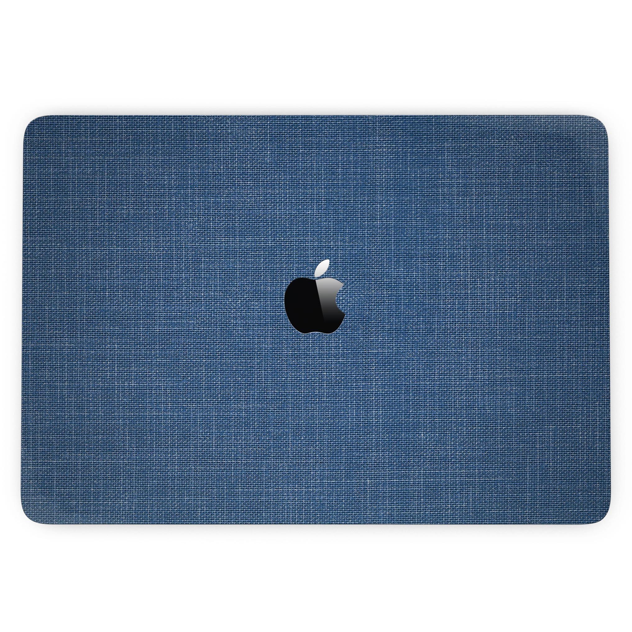 Deep Blue Sea Fabric skin for 13" MacBook Pro without Touch Bar, showcasing vibrant blue design and precision-cut fit.