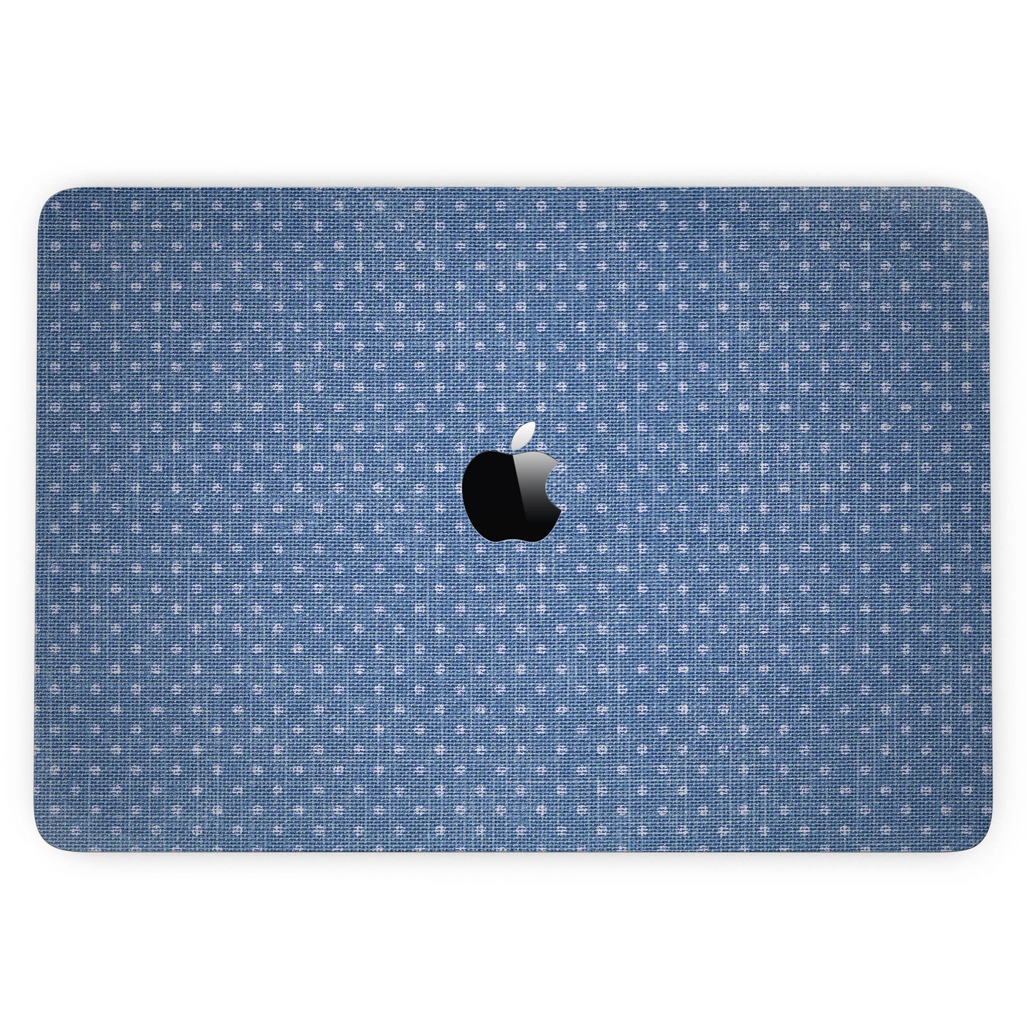Deep Blue Sea Micro Dots skin kit for MacBook Pro with Touch Bar, showcasing a stylish design and premium vinyl material.