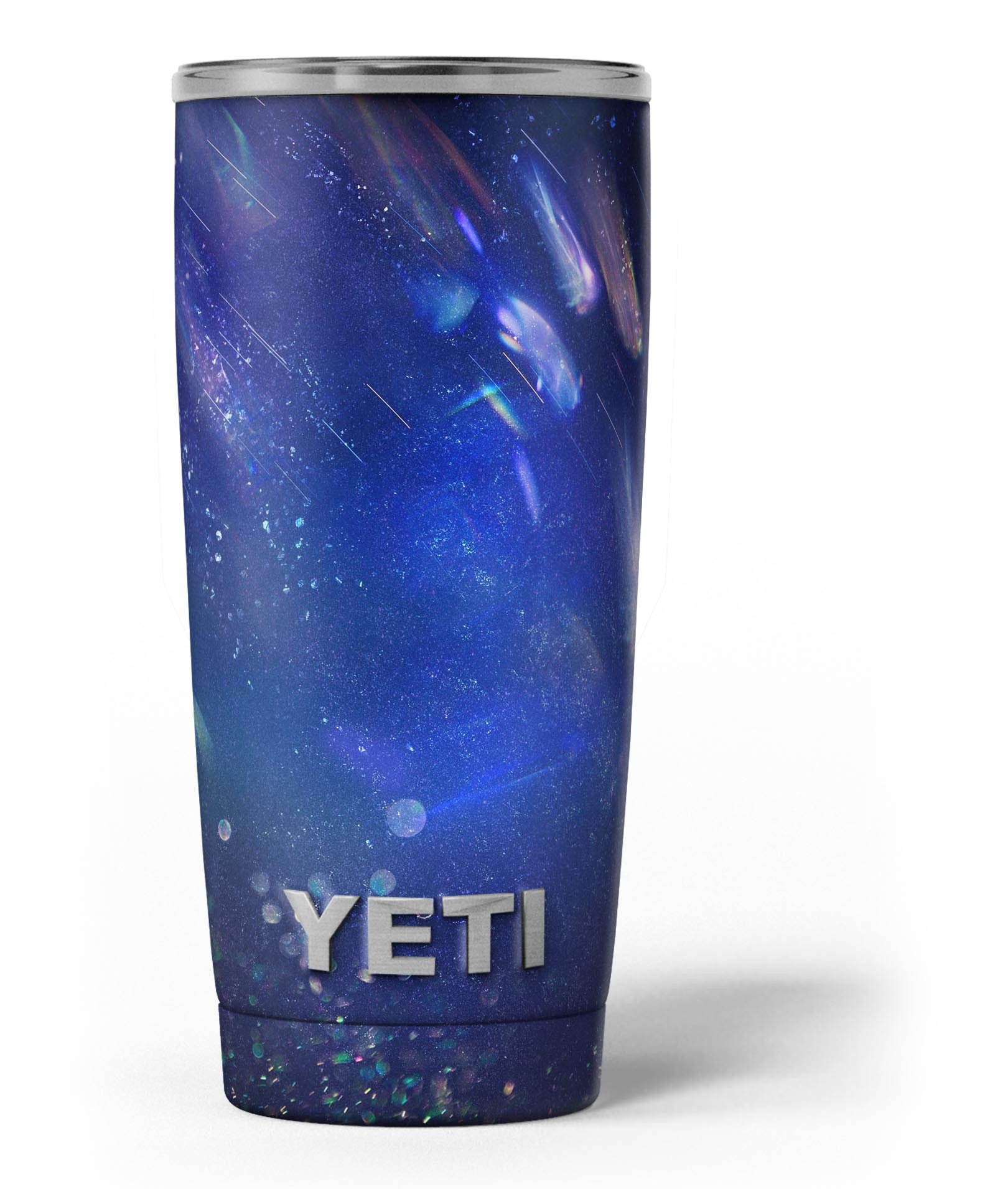 Deep Blue Unfocused Scratches skin decal vinyl wrap kit for Yeti Coolers, showcasing a stylish design and premium quality.