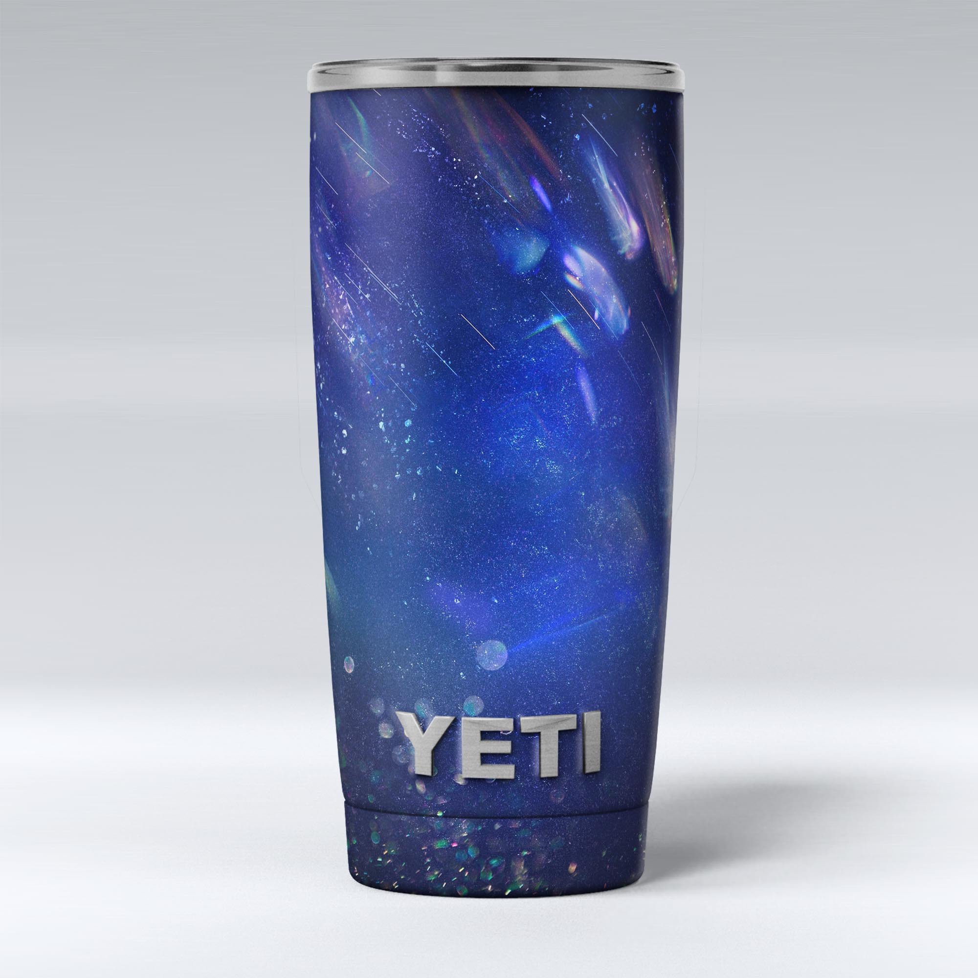 Deep Blue Unfocused Scratches skin decal vinyl wrap kit for Yeti Coolers, showcasing a stylish design and premium quality.