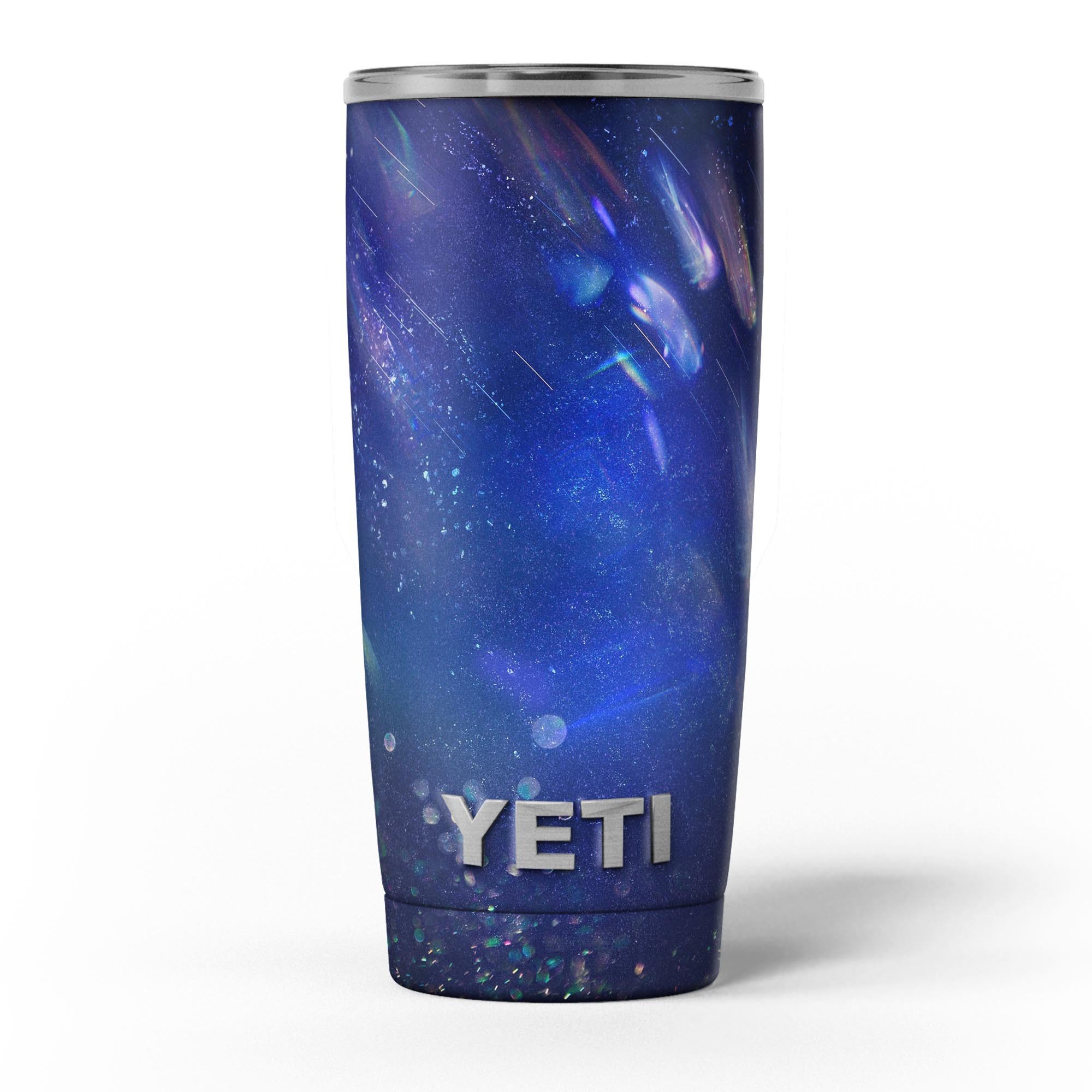 Deep Blue Unfocused Scratches skin decal vinyl wrap kit for Yeti Coolers, showcasing a stylish design and premium quality.