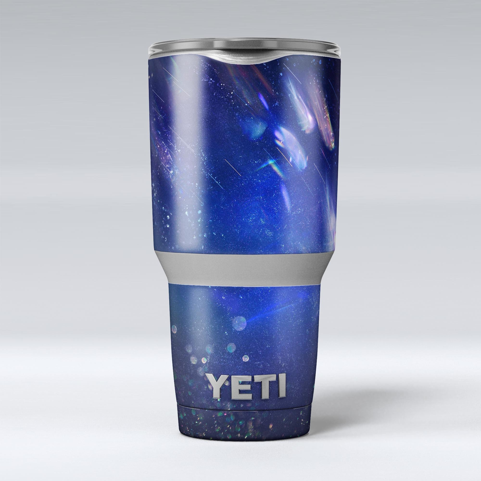 Deep Blue Unfocused Scratches skin decal vinyl wrap kit for Yeti Coolers, showcasing a stylish design and premium quality.