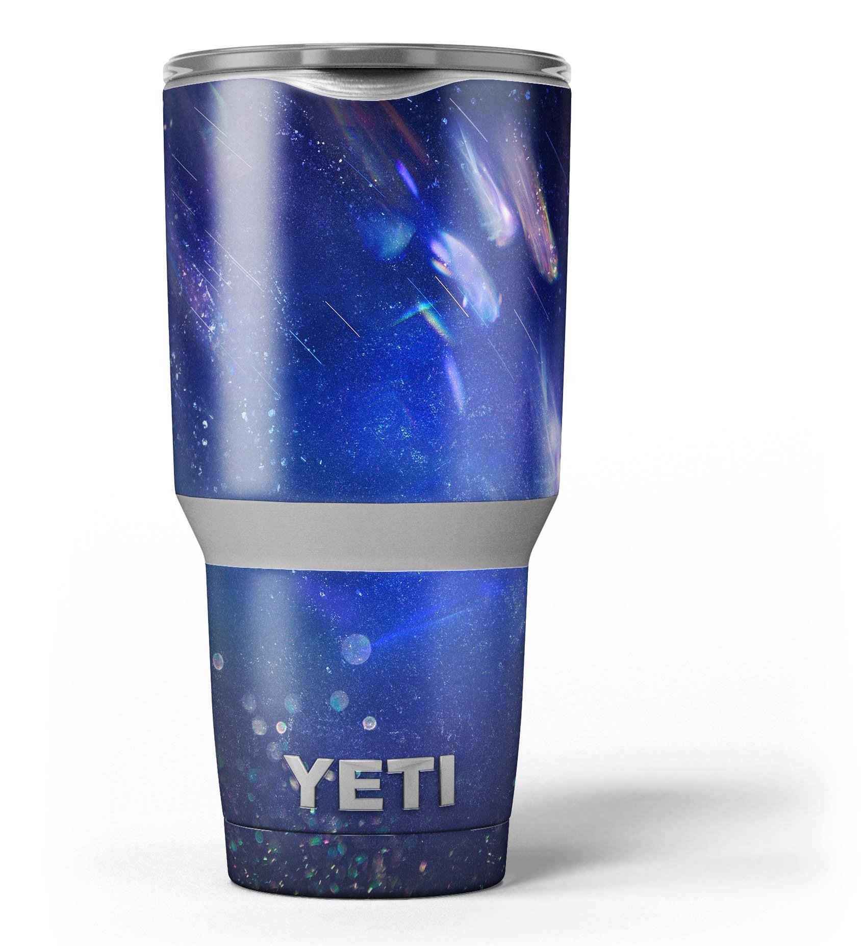 Deep Blue Unfocused Scratches skin decal vinyl wrap kit for Yeti Coolers, showcasing a stylish design and premium quality.