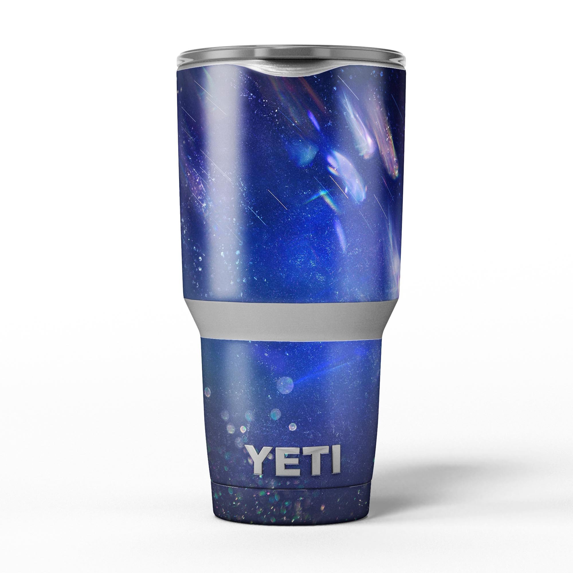 Deep Blue Unfocused Scratches skin decal vinyl wrap kit for Yeti Coolers, showcasing a stylish design and premium quality.