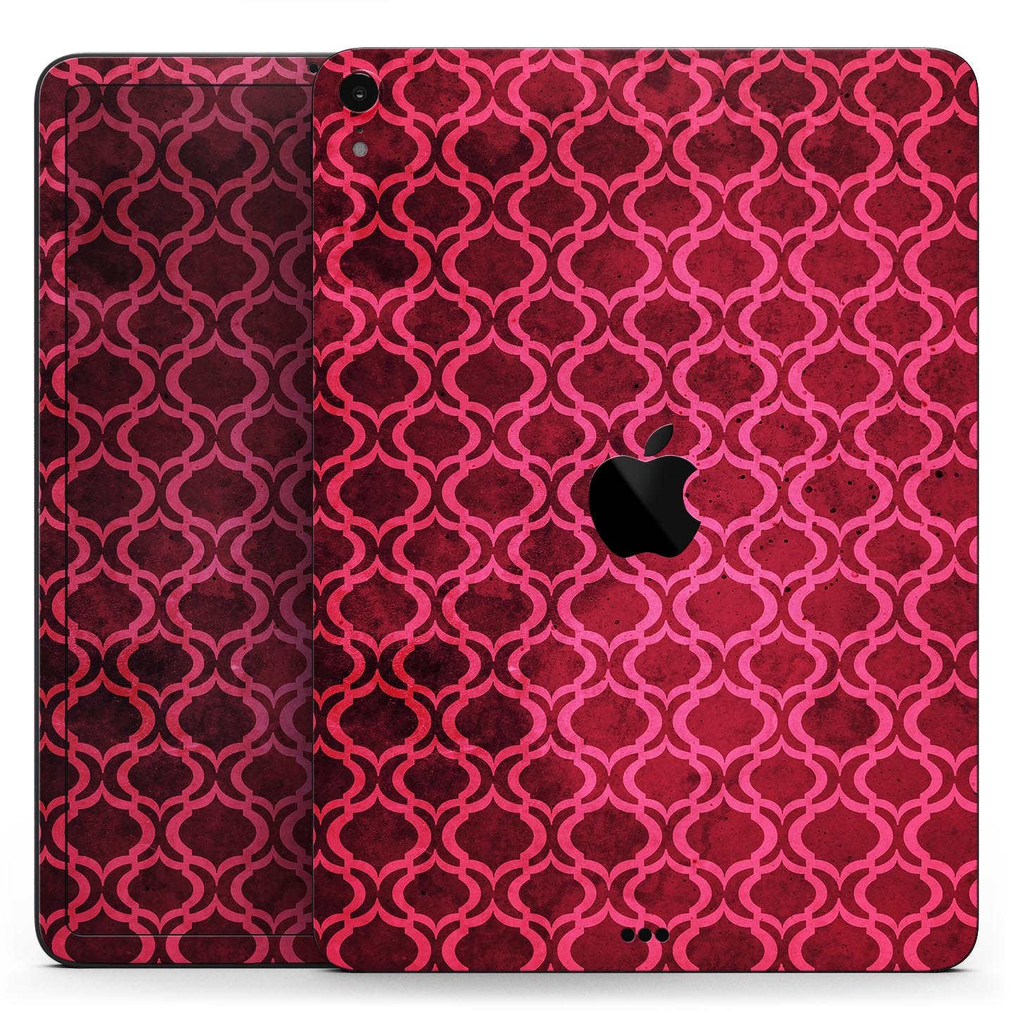 Deep Fuschia Oval Pattern Full Body Skin Decal for Apple iPad, showcasing vibrant color and elegant design.