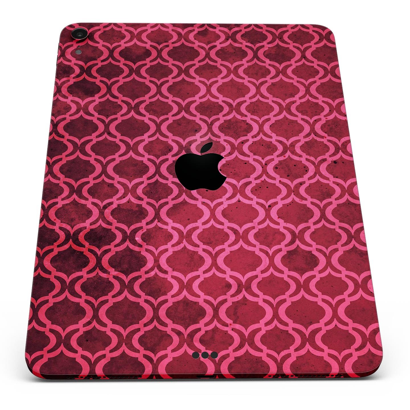 Deep Fuschia Oval Pattern Full Body Skin Decal for Apple iPad, showcasing vibrant color and elegant design.