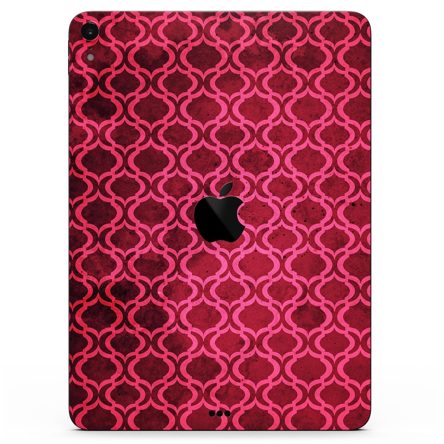 Deep Fuschia Oval Pattern Full Body Skin Decal for Apple iPad, showcasing vibrant color and elegant design.