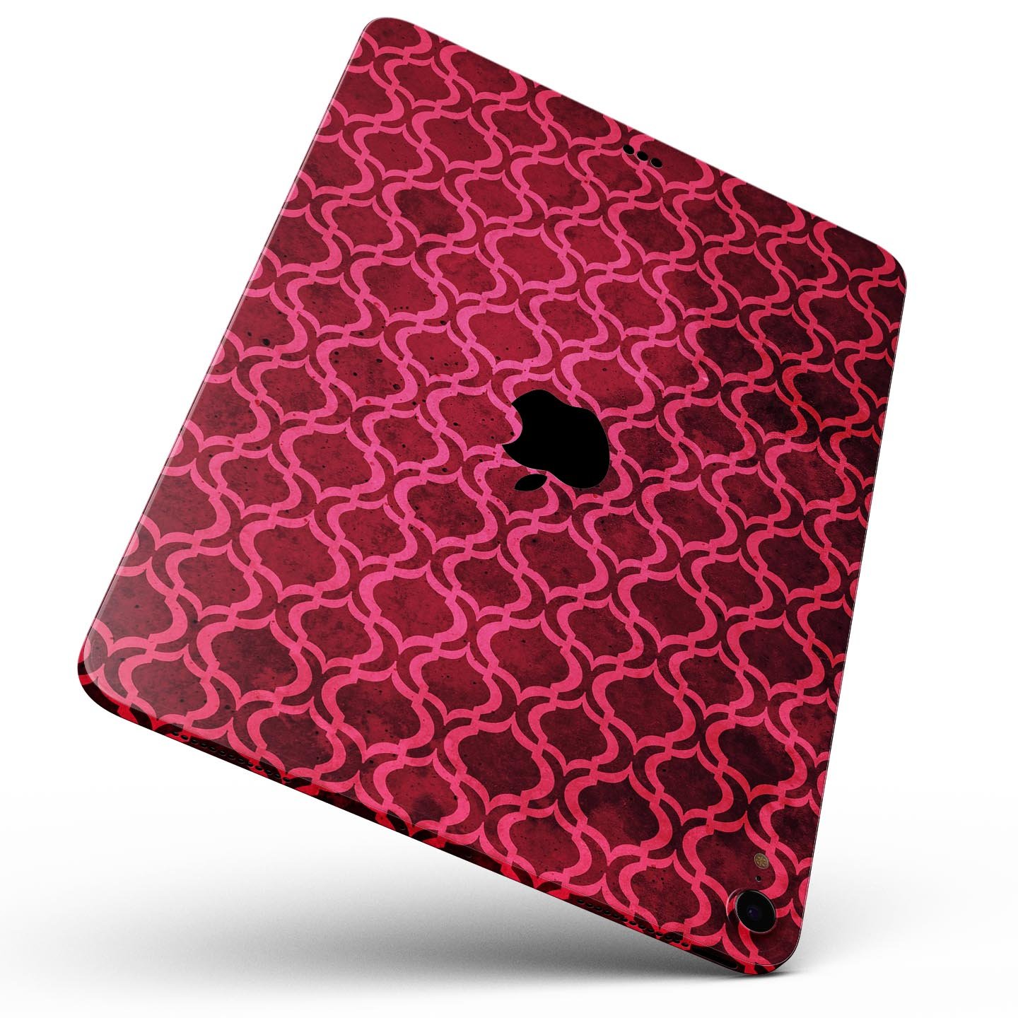 Deep Fuschia Oval Pattern Full Body Skin Decal for Apple iPad, showcasing vibrant color and elegant design.