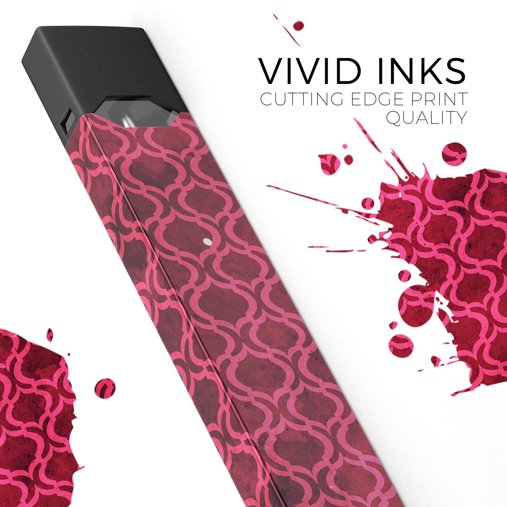 Deep Fuschia Oval Pattern skin-wrap sticker designed for JUUL vaping device, showcasing vibrant color and unique design.