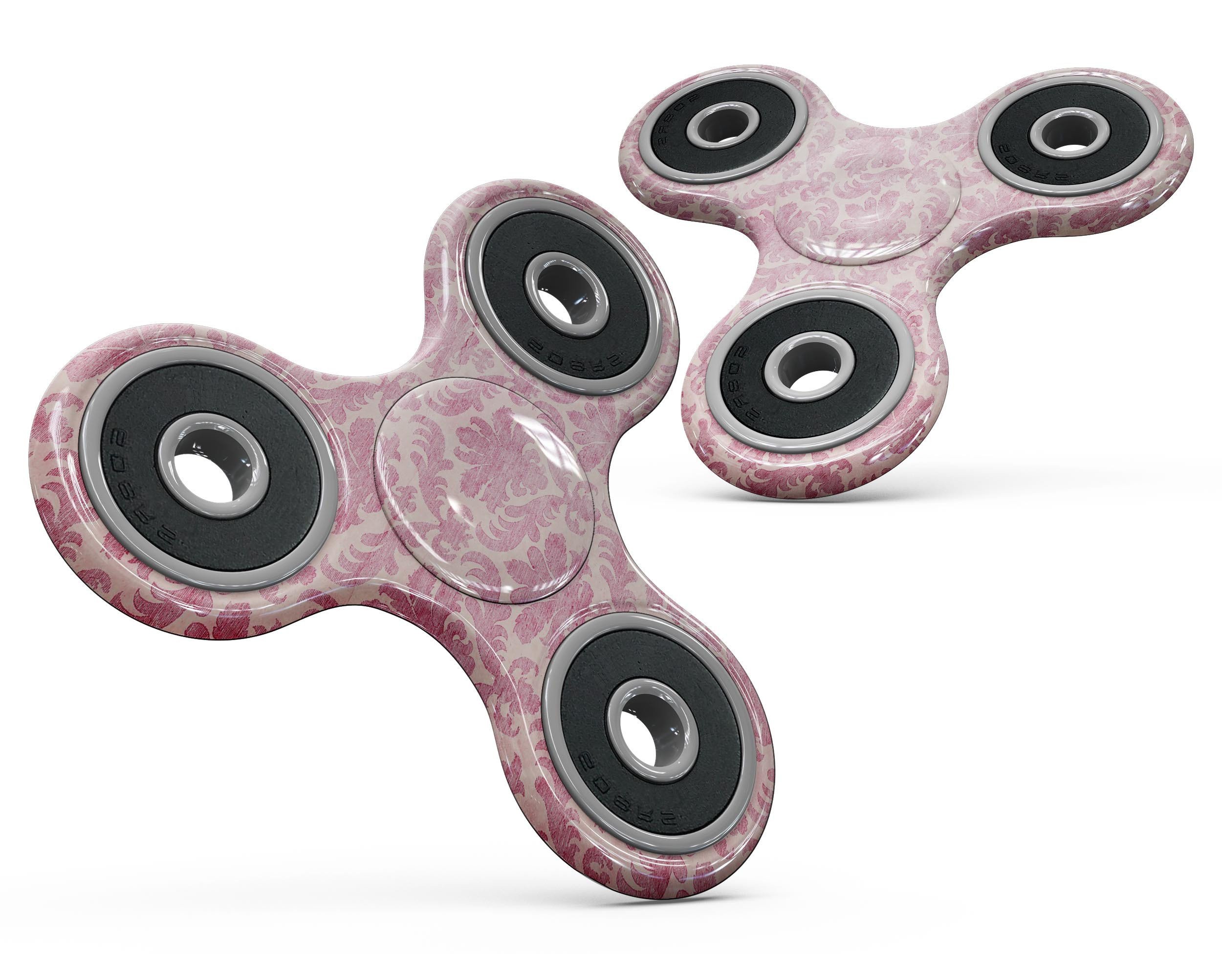 Deep Pink Pattern Full-Body Skin-Kit for fidget spinner, showcasing vibrant colors and a sleek design.