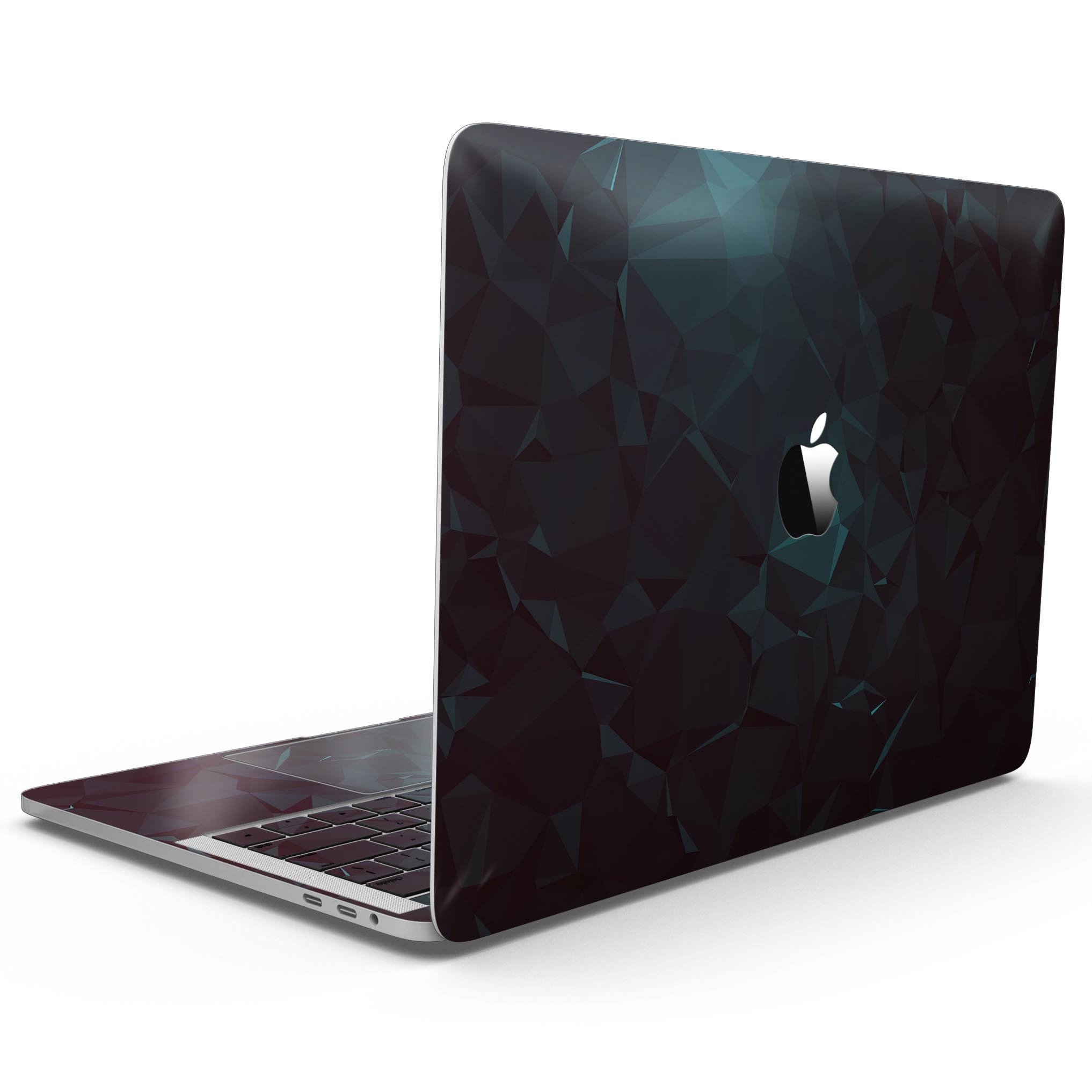 Deep Sea Teal Geometric Shapes skin for MacBook Pro with Touch Bar, showcasing vibrant colors and modern design.