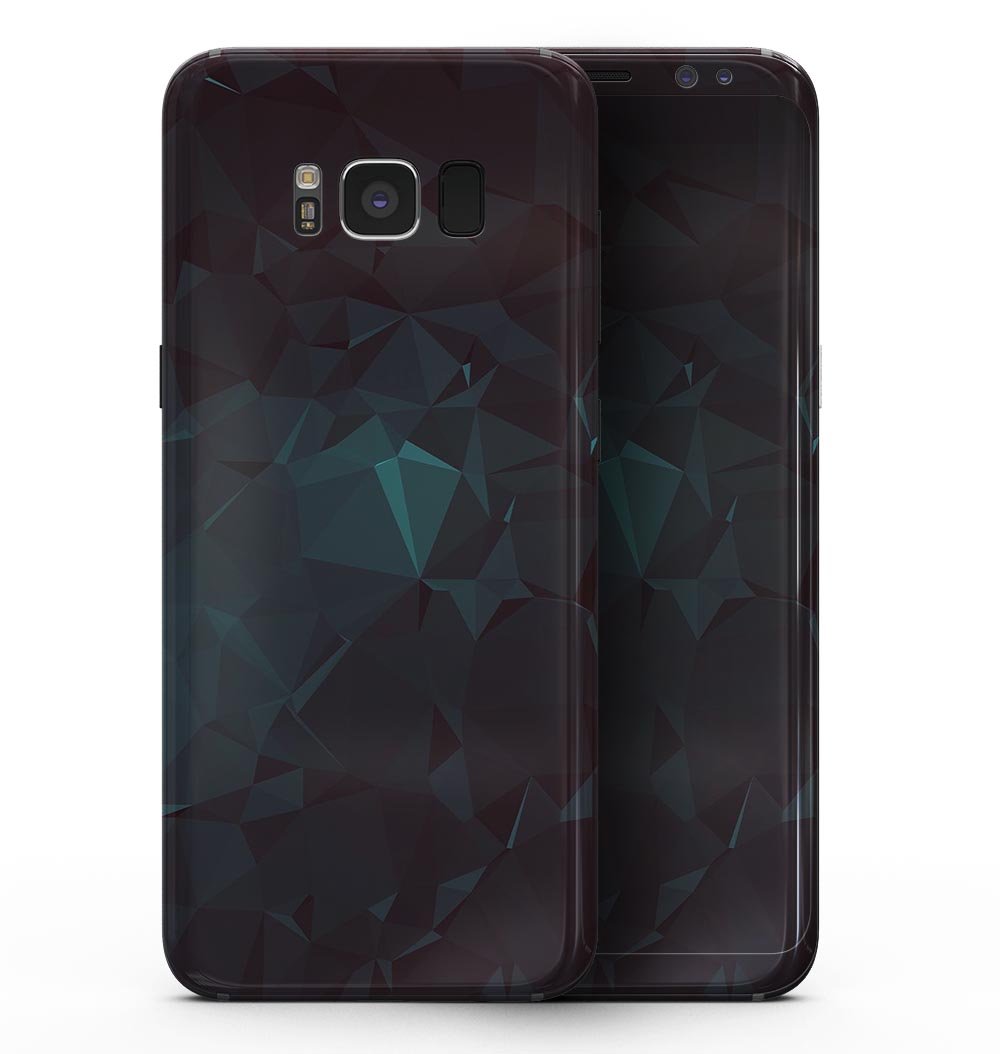 Deep Sea Teal Geometric Shapes skin for Samsung Galaxy S8, showcasing vibrant colors and geometric patterns.