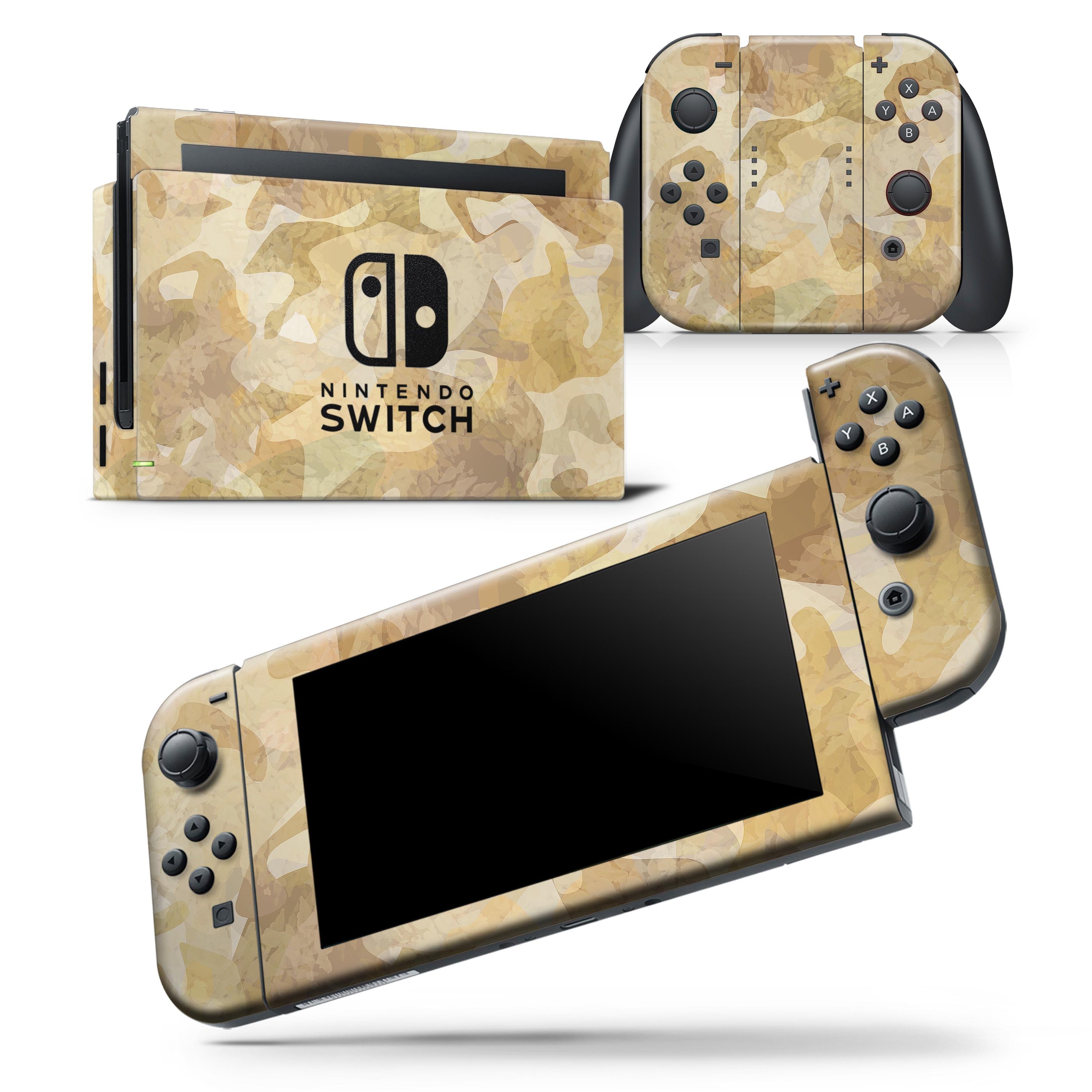 Desert Camouflage V1 skin wrap decal for Nintendo Switch Lite, showcasing a stylish design that fits snugly on the console and controllers.