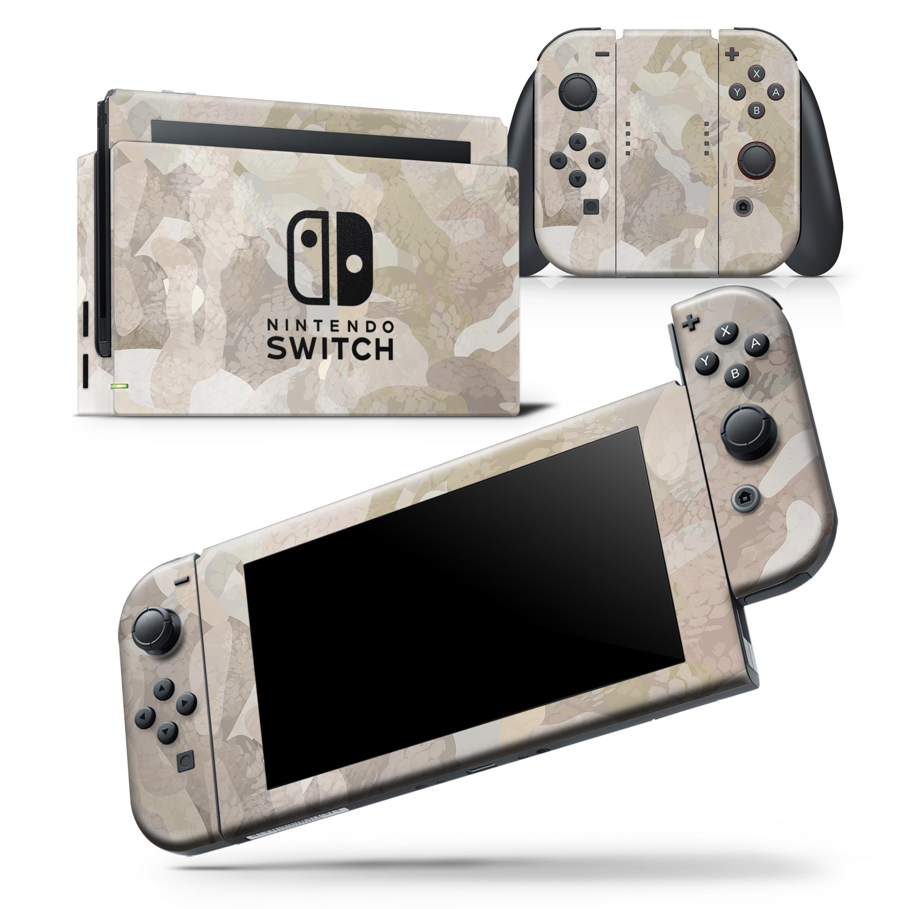 Desert Camouflage V2 skin wrap decal for Nintendo Switch Lite, showcasing a unique design that fits snugly on the console and controllers.