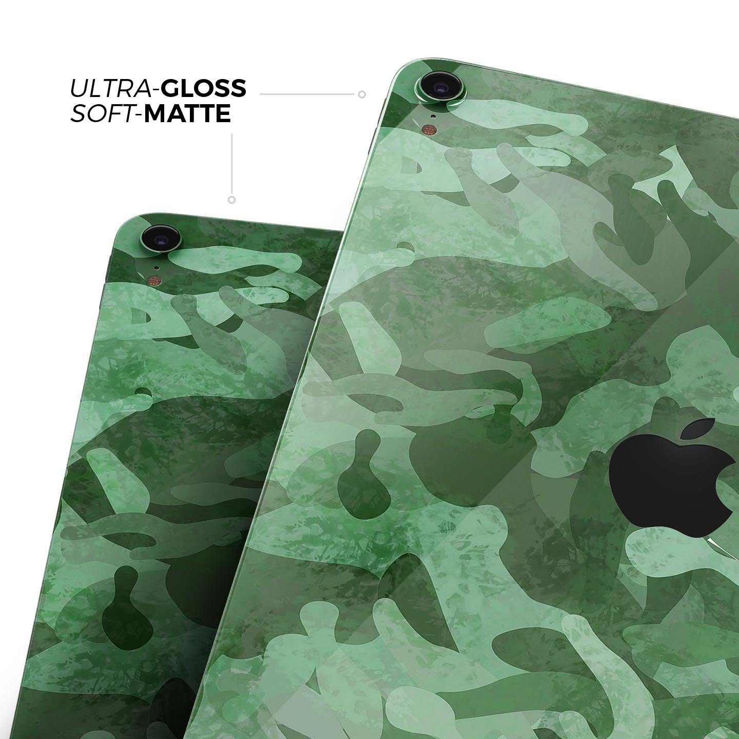 Desert Green Camouflage V2 skin decal for Apple iPad, showcasing its unique design and premium quality materials.