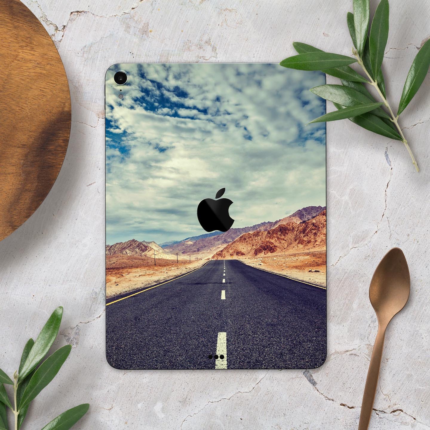 Desert Road full body skin decal for Apple iPad Pro, showcasing vibrant design and premium 3M material.