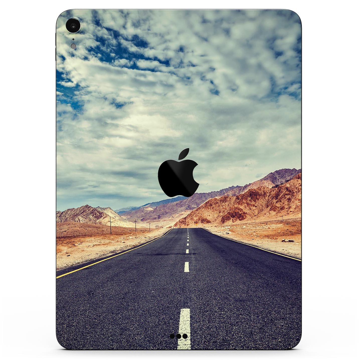 Desert Road full body skin decal for Apple iPad Pro, showcasing vibrant design and premium 3M material.