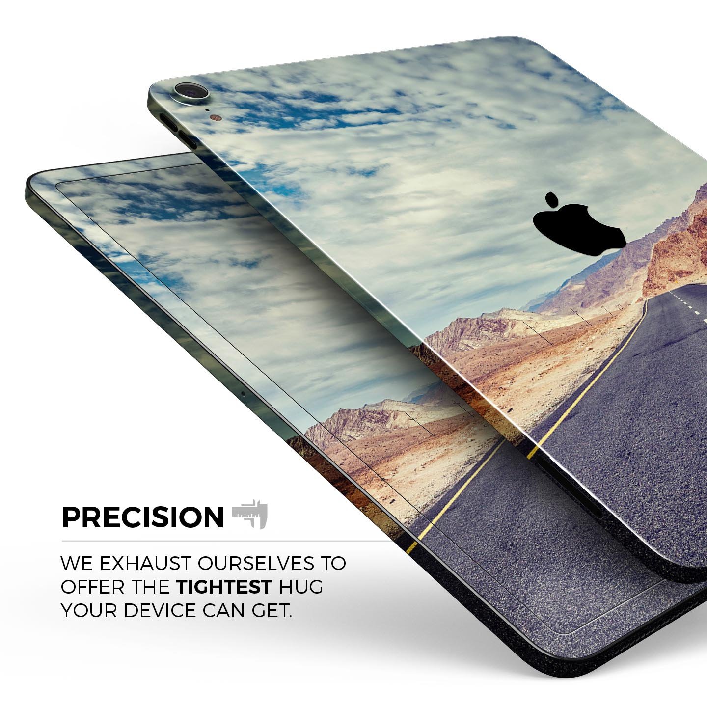 Desert Road full body skin decal for Apple iPad Pro, showcasing vibrant design and premium 3M material.