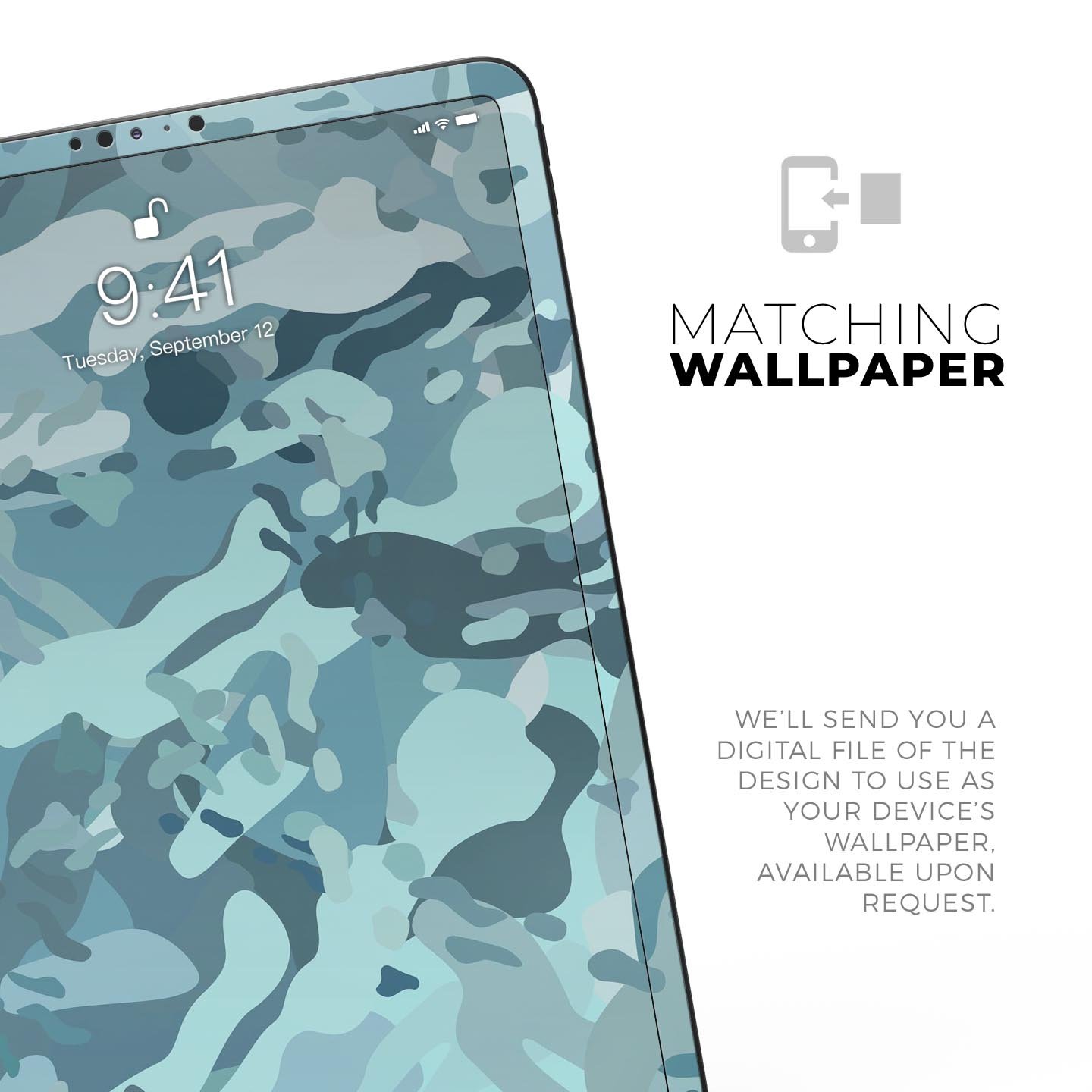 Desert Sea Camouflage V2 skin decal for Apple iPad Pro, showcasing a stylish camouflage design with a smooth finish.