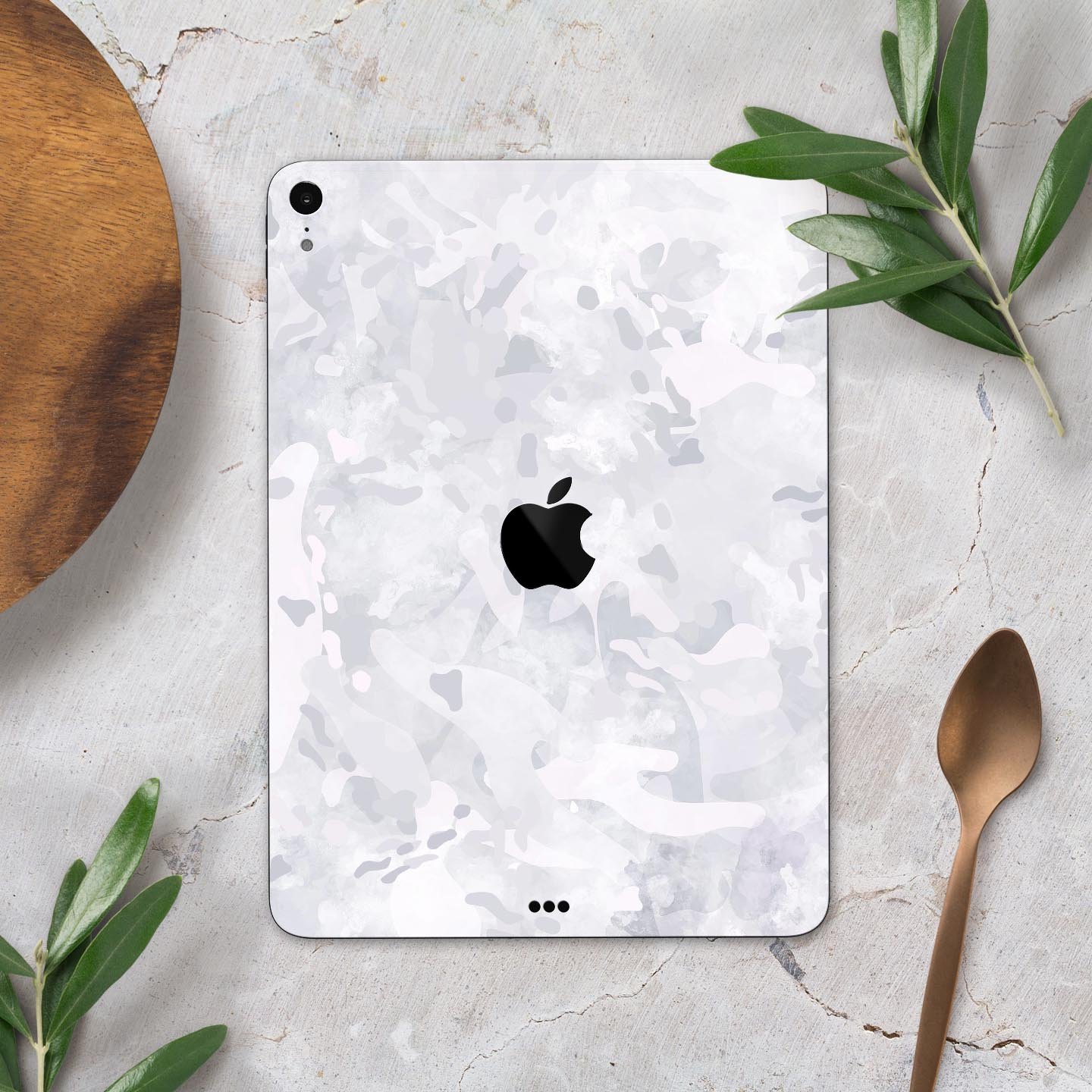 Desert Winter Camouflage V3 skin decal for Apple iPad, showcasing its unique camouflage design and premium 3M material.