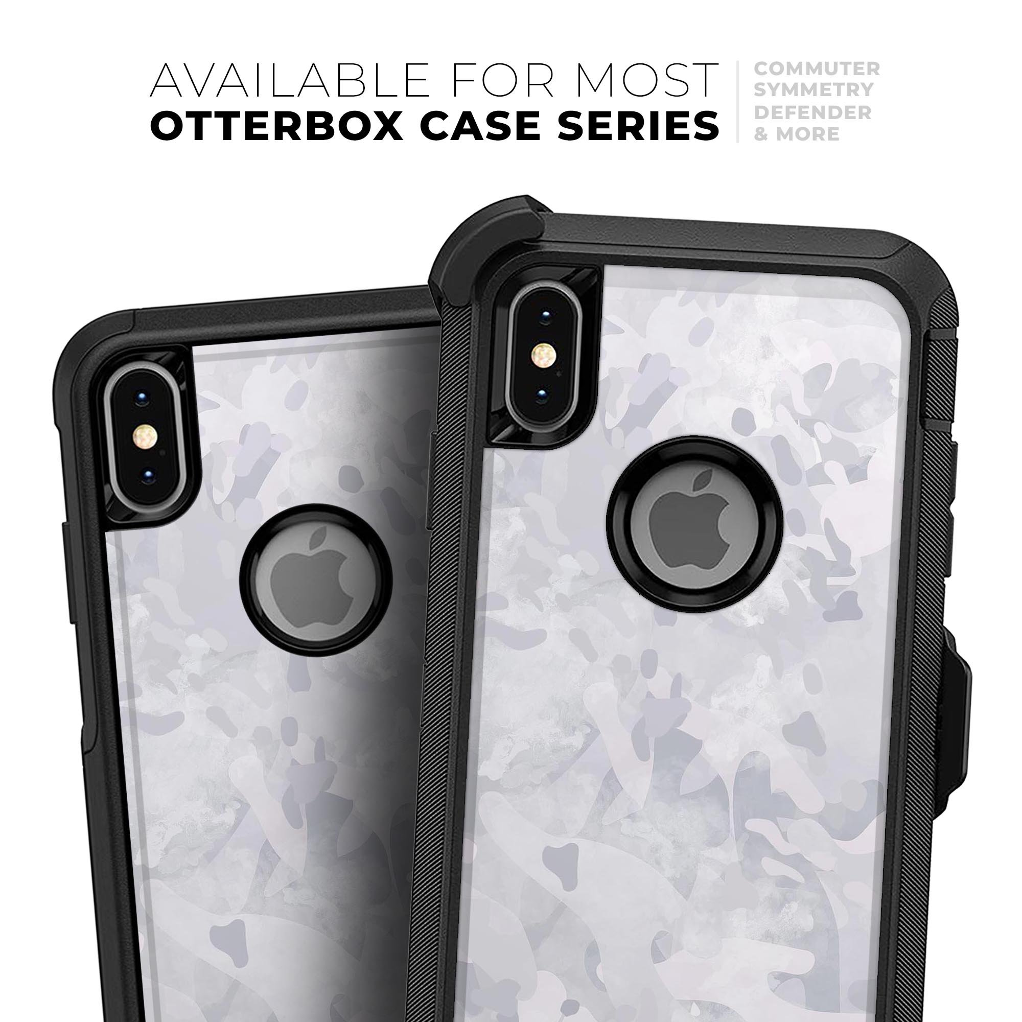Desert Winter Camouflage V3 Skin Kit for iPhone OtterBox Cases showcasing a stylish camouflage design.