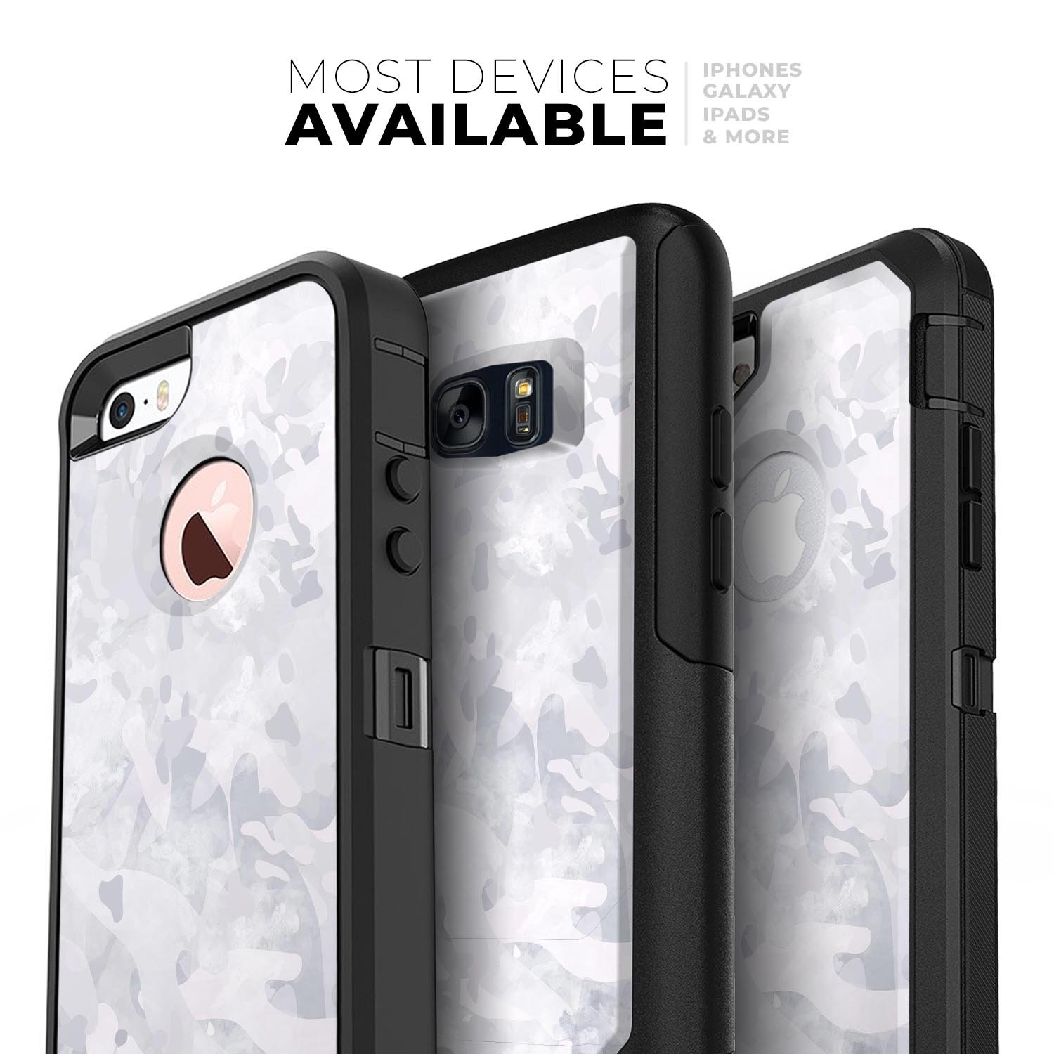 Desert Winter Camouflage V3 Skin Kit for iPhone OtterBox Cases showcasing a stylish camouflage design.
