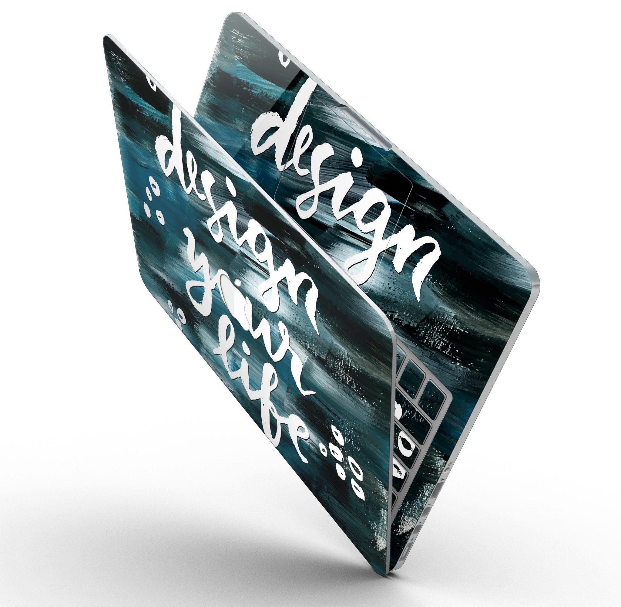 A MacBook Pro with Retina Display covered in a stylish full-coverage skin, showcasing a glossy finish and precise cut.