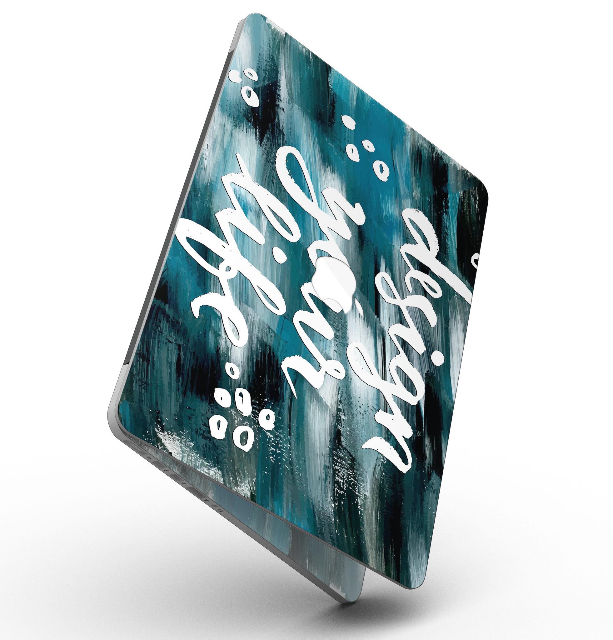 A MacBook Pro with Retina Display covered in a stylish full-coverage skin, showcasing a glossy finish and precise cut.