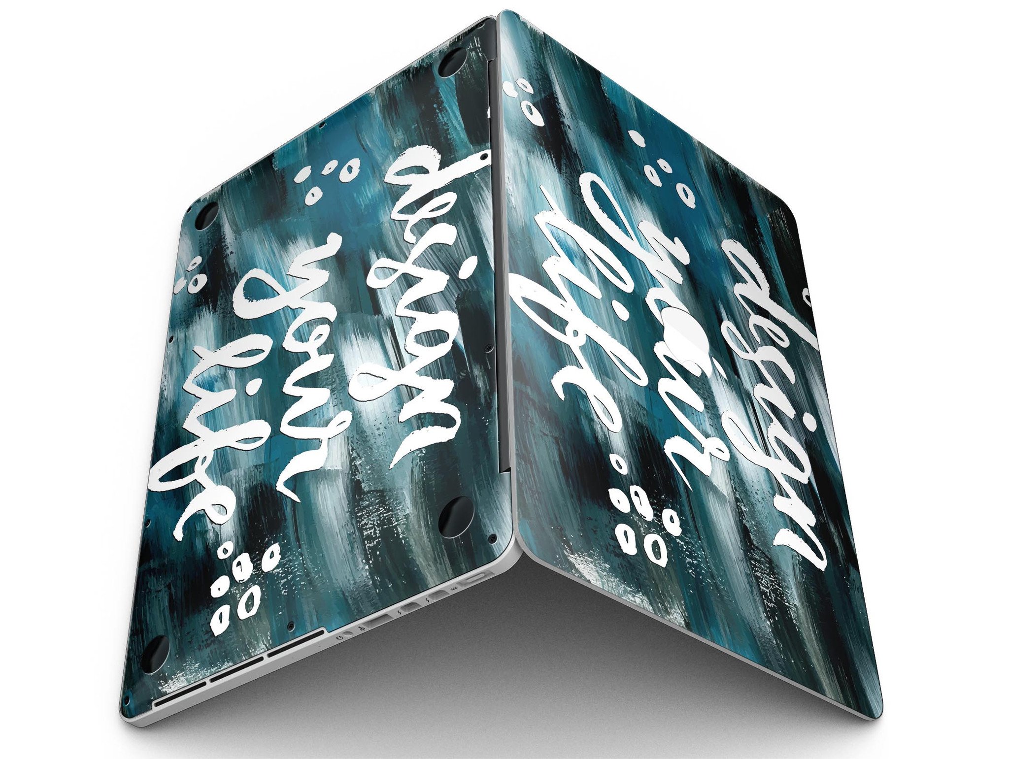 A MacBook Pro with Retina Display covered in a stylish full-coverage skin, showcasing a glossy finish and precise cut.