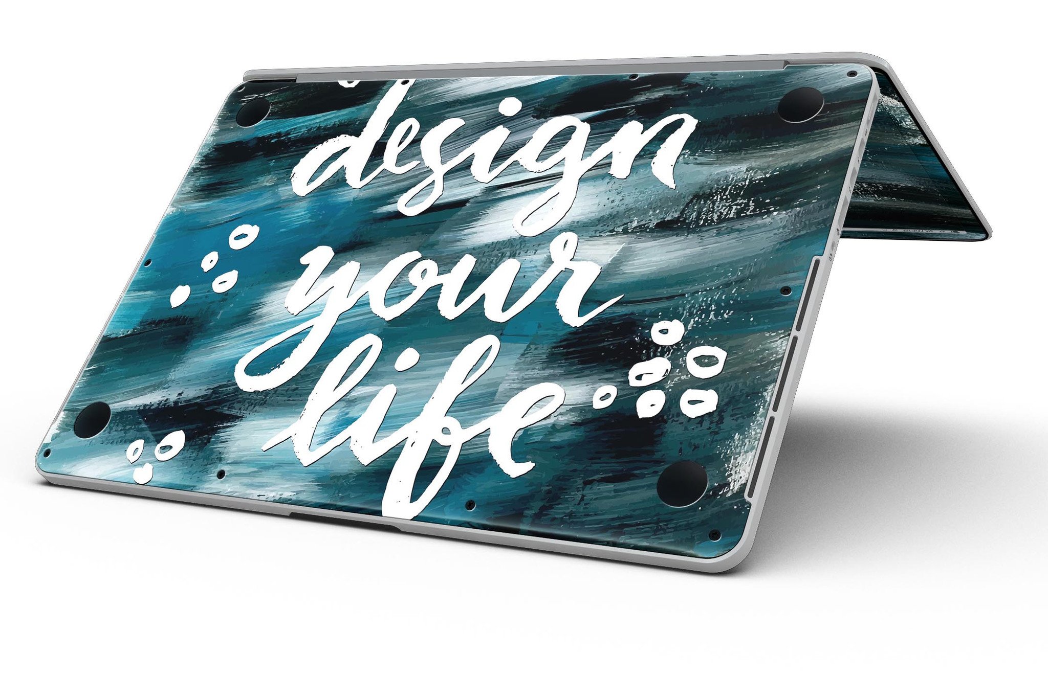 A MacBook Pro with Retina Display covered in a stylish full-coverage skin, showcasing a glossy finish and precise cut.