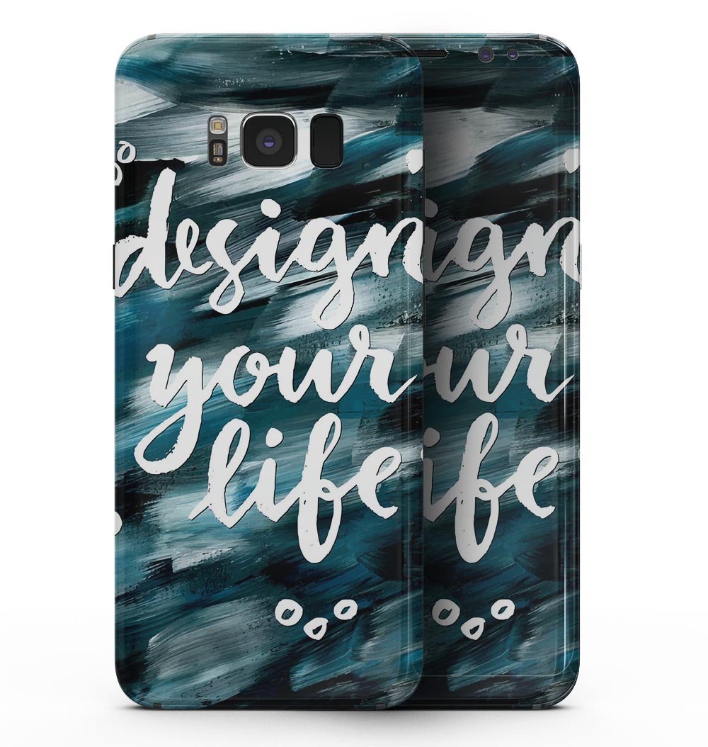 Samsung Galaxy S8 with Design your Life full-body skin kit showcasing a stylish design and premium vinyl finish.