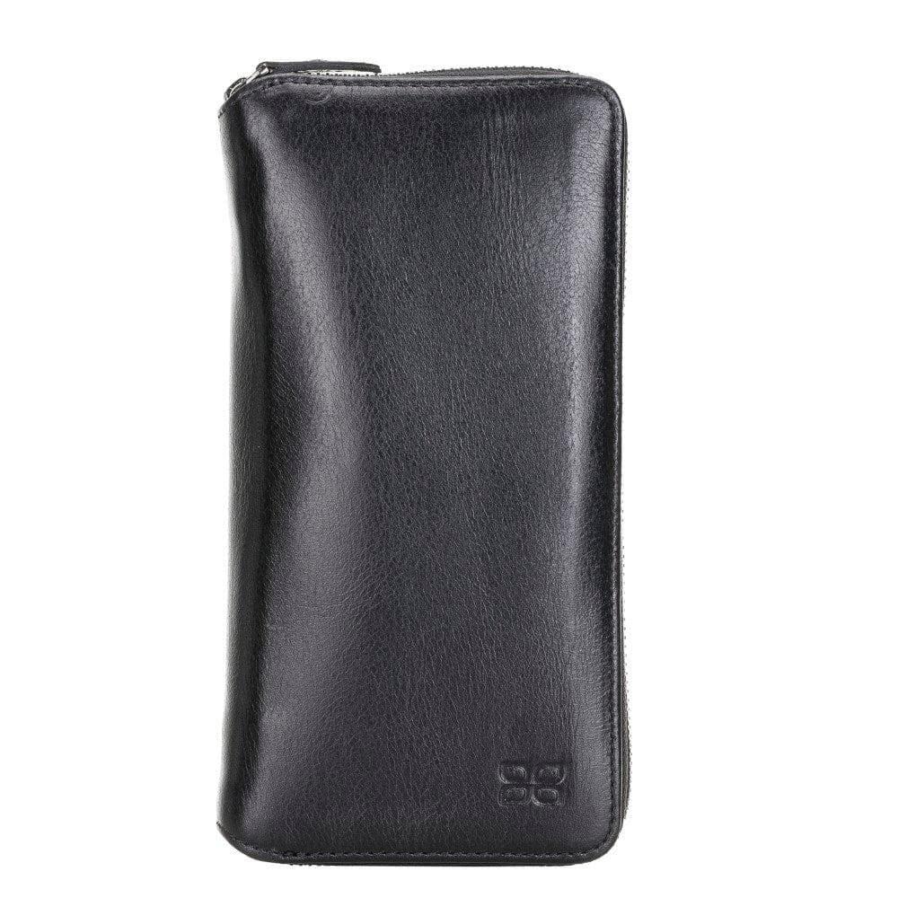 Detachable Leather Zipper Wallet Case for Samsung Galaxy S21 Series, showcasing genuine leather, card slots, and RFID protection.