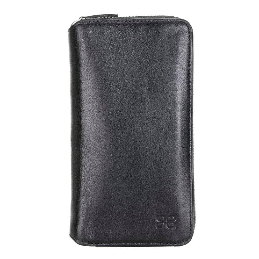 Detachable Leather Zipper Wallet Case for Samsung Galaxy S21 Series, showcasing genuine leather, card slots, and RFID protection.