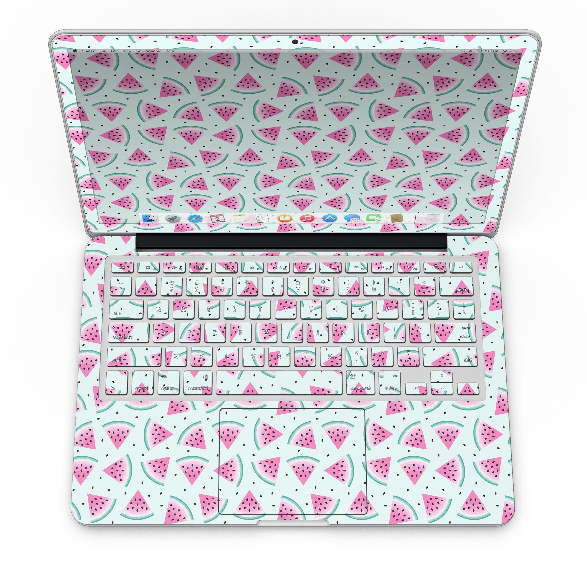 Digital Paper skin featuring a vibrant Watermelon Cocktail design for MacBook Pro with Retina Display, showcasing style and protection.