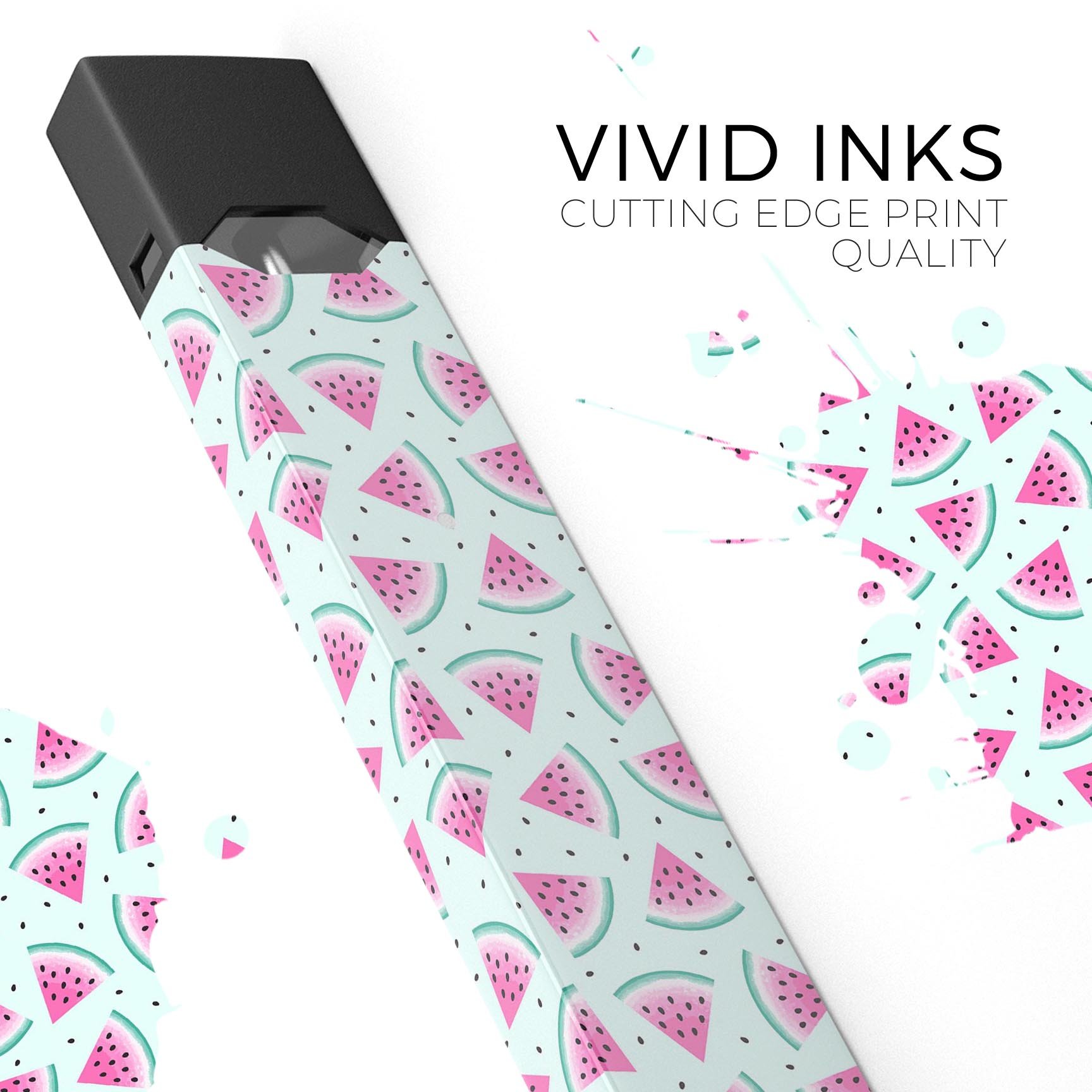 Watermelon Cocktail decal skin for JUUL vaping device, featuring vibrant colors and a protective layer.