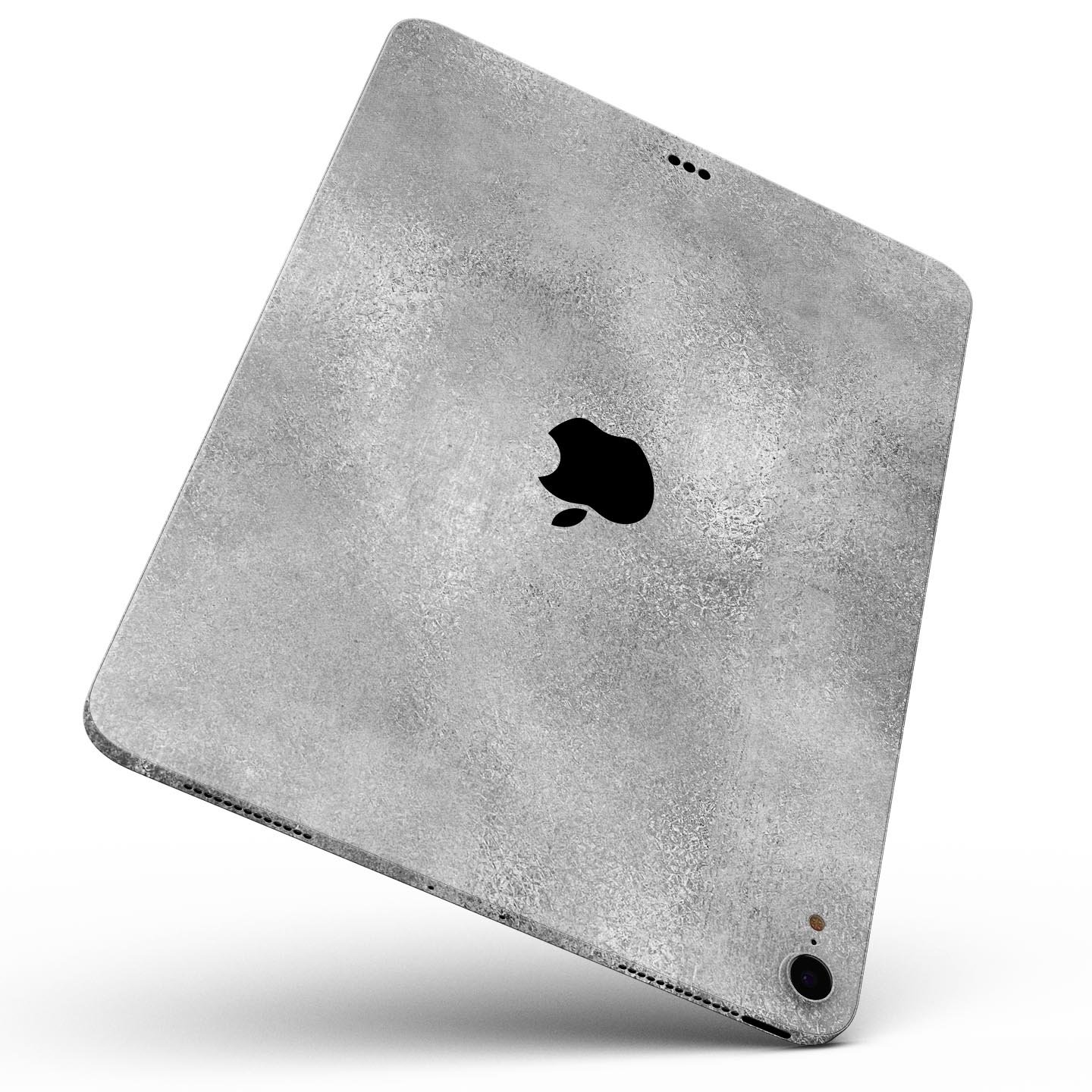 Distressed Silver Texture v11 skin decal for Apple device, showcasing a sleek design and premium finish.