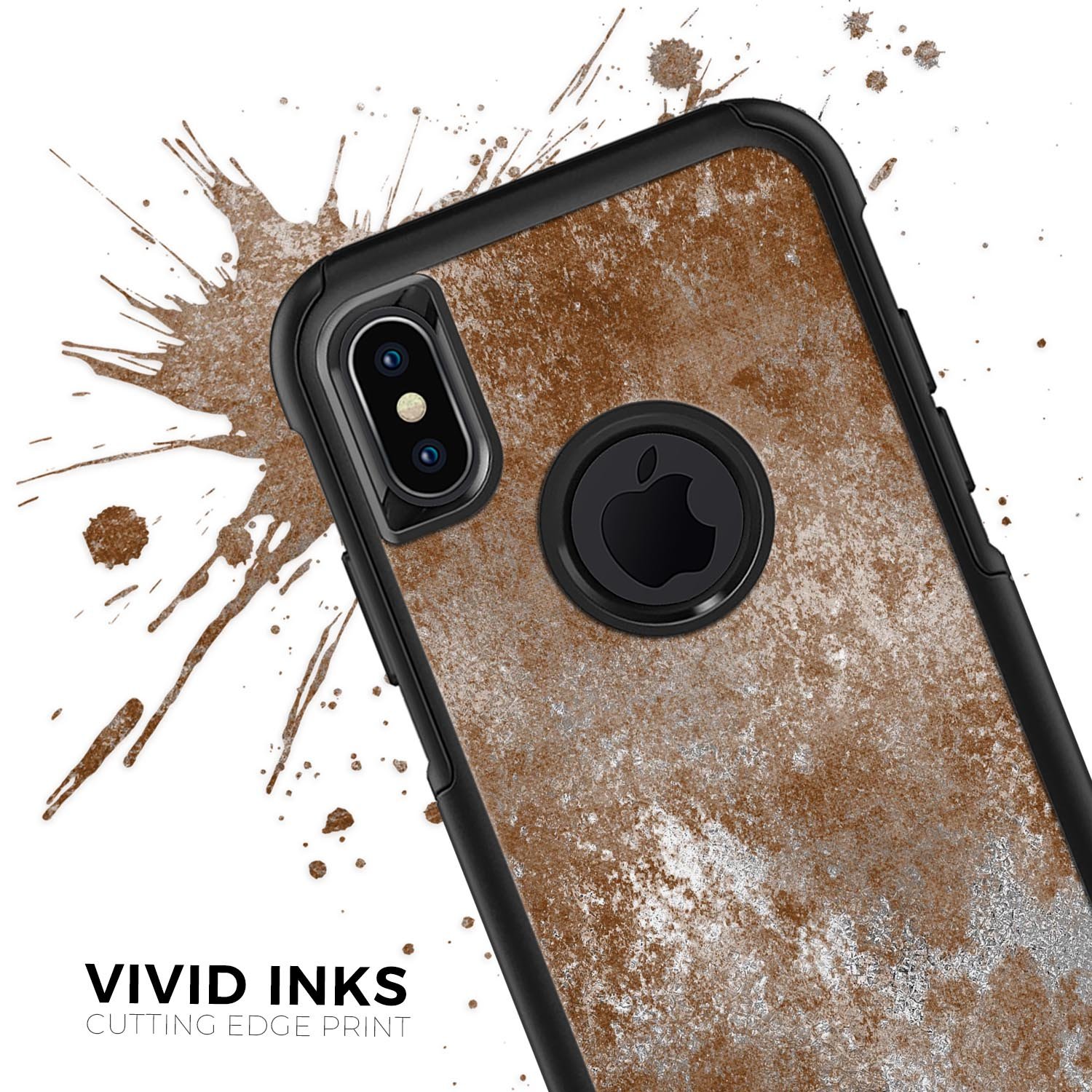 Distressed Silver Texture v10 Skin Kit for iPhone OtterBox Cases, showcasing a sleek design and premium finish.