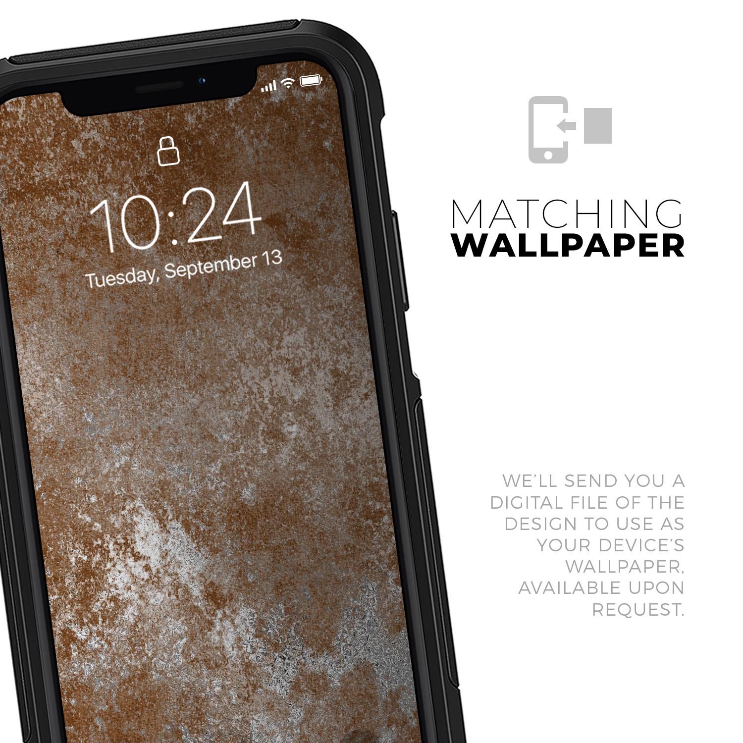 Distressed Silver Texture v10 Skin Kit for iPhone OtterBox Cases, showcasing a sleek design and premium finish.