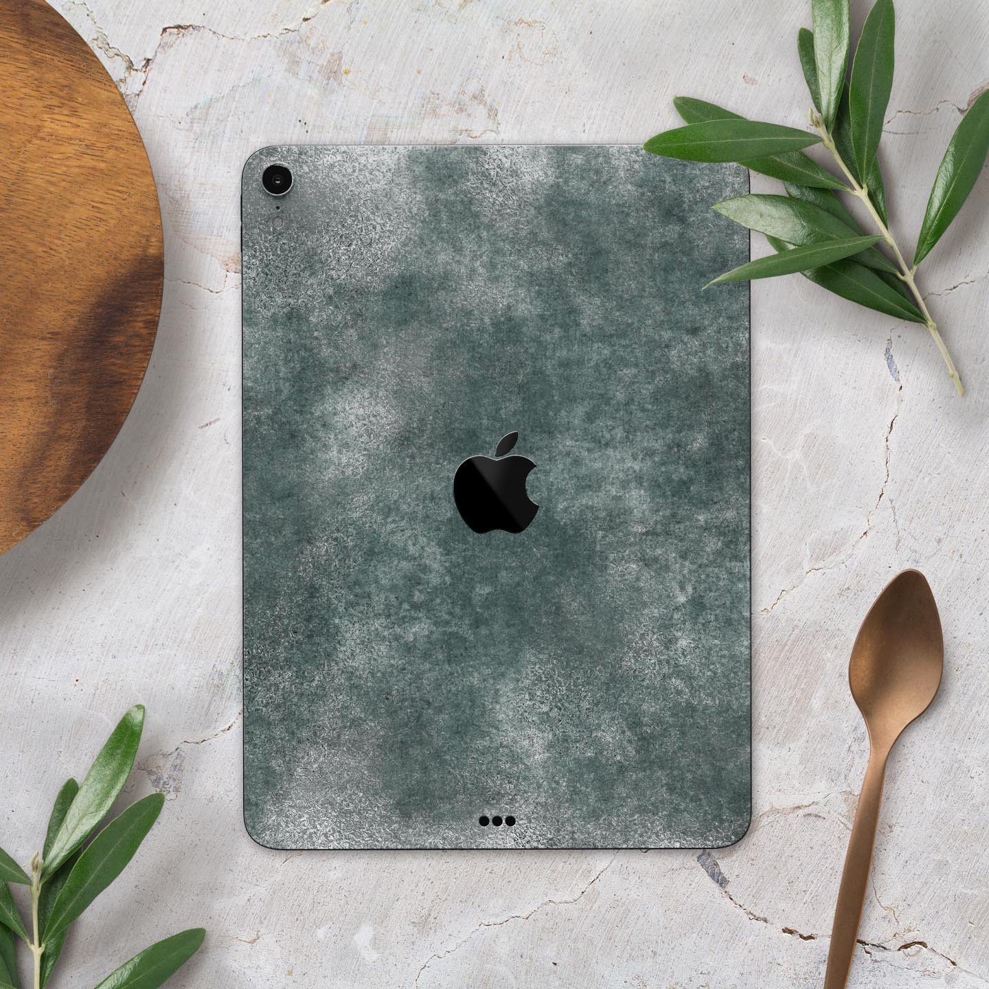 Distressed Silver Texture v12 skin decal for Apple devices, showcasing a sleek design and premium finish.