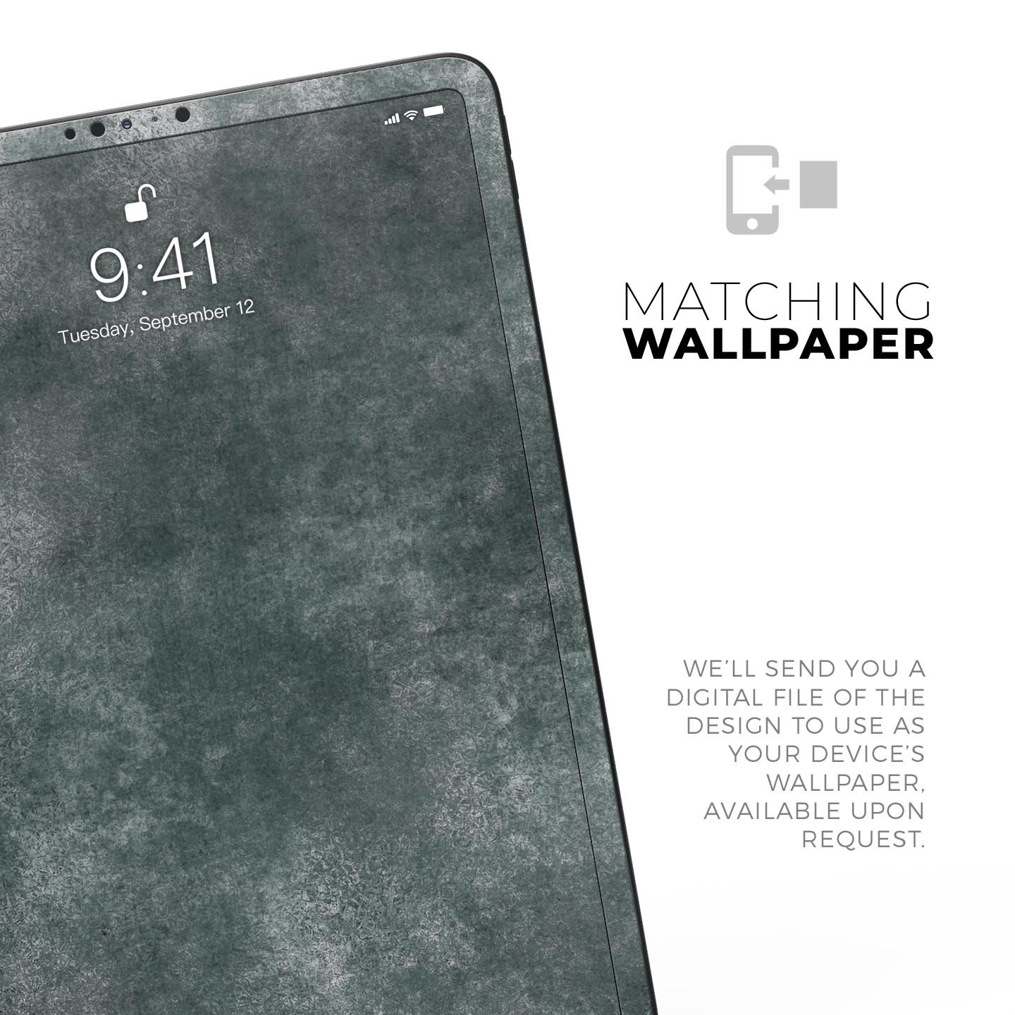 Distressed Silver Texture v12 skin decal for Apple devices, showcasing a sleek design and premium finish.