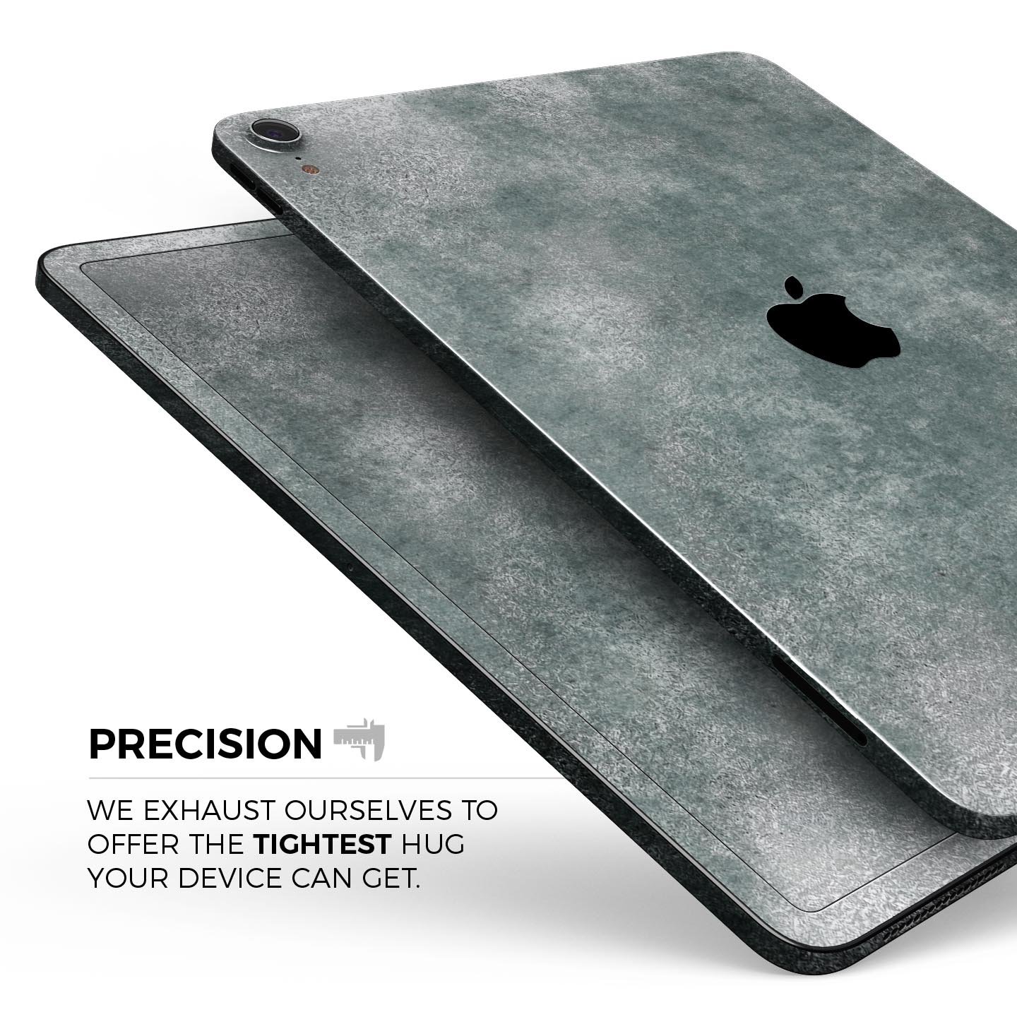 Distressed Silver Texture v12 skin decal for Apple devices, showcasing a sleek design and premium finish.