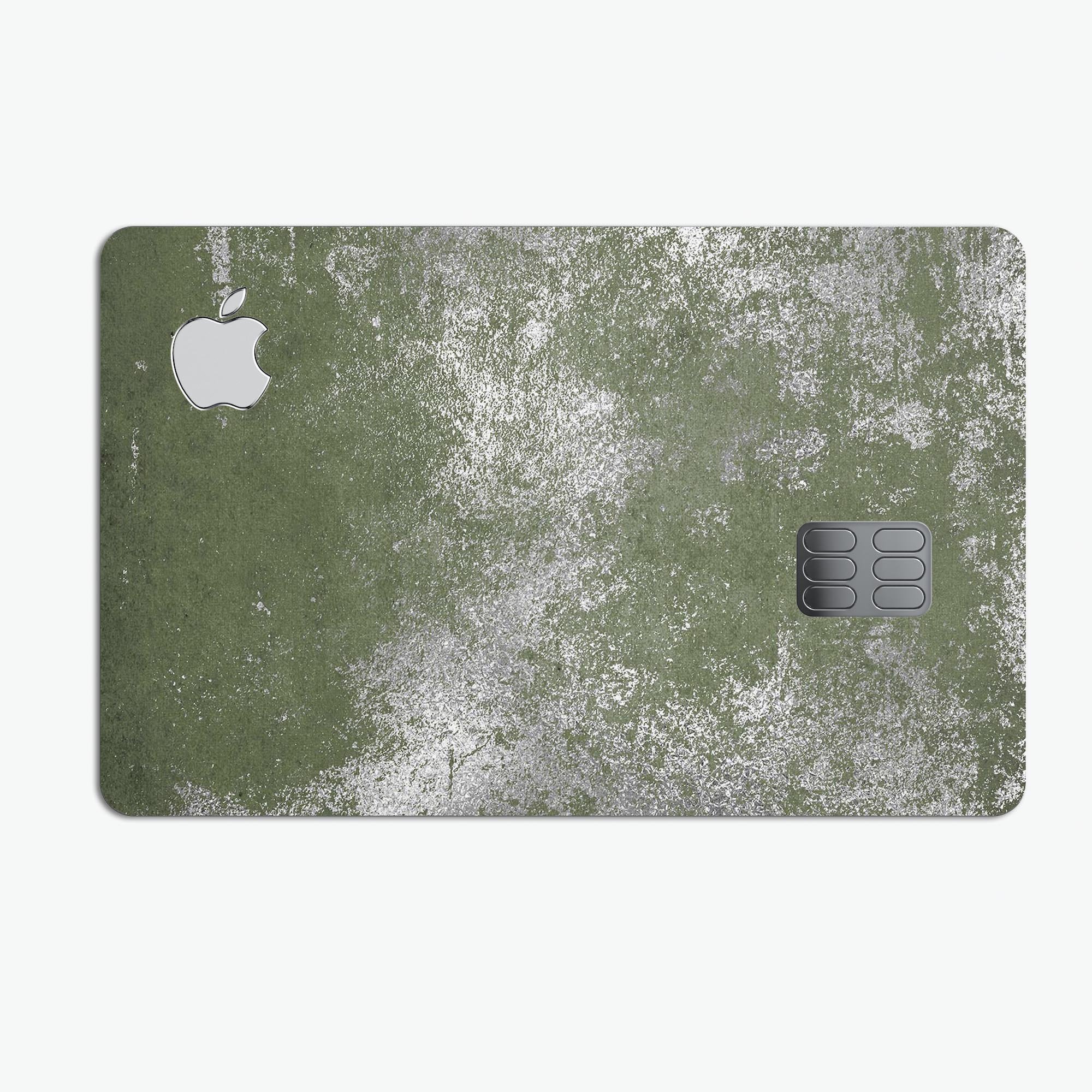 Distressed Silver Texture skin applied to an Apple Card, showcasing its premium design and protective features.