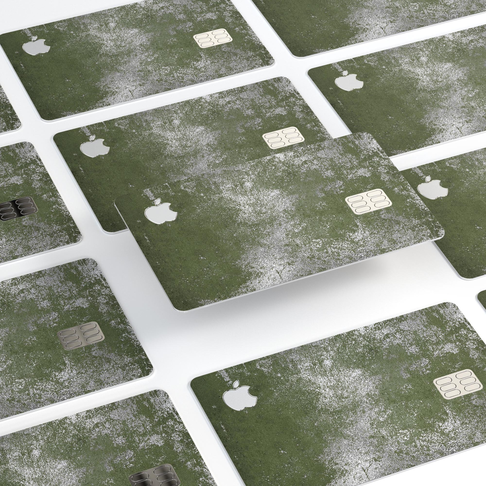 Distressed Silver Texture skin applied to an Apple Card, showcasing its premium design and protective features.
