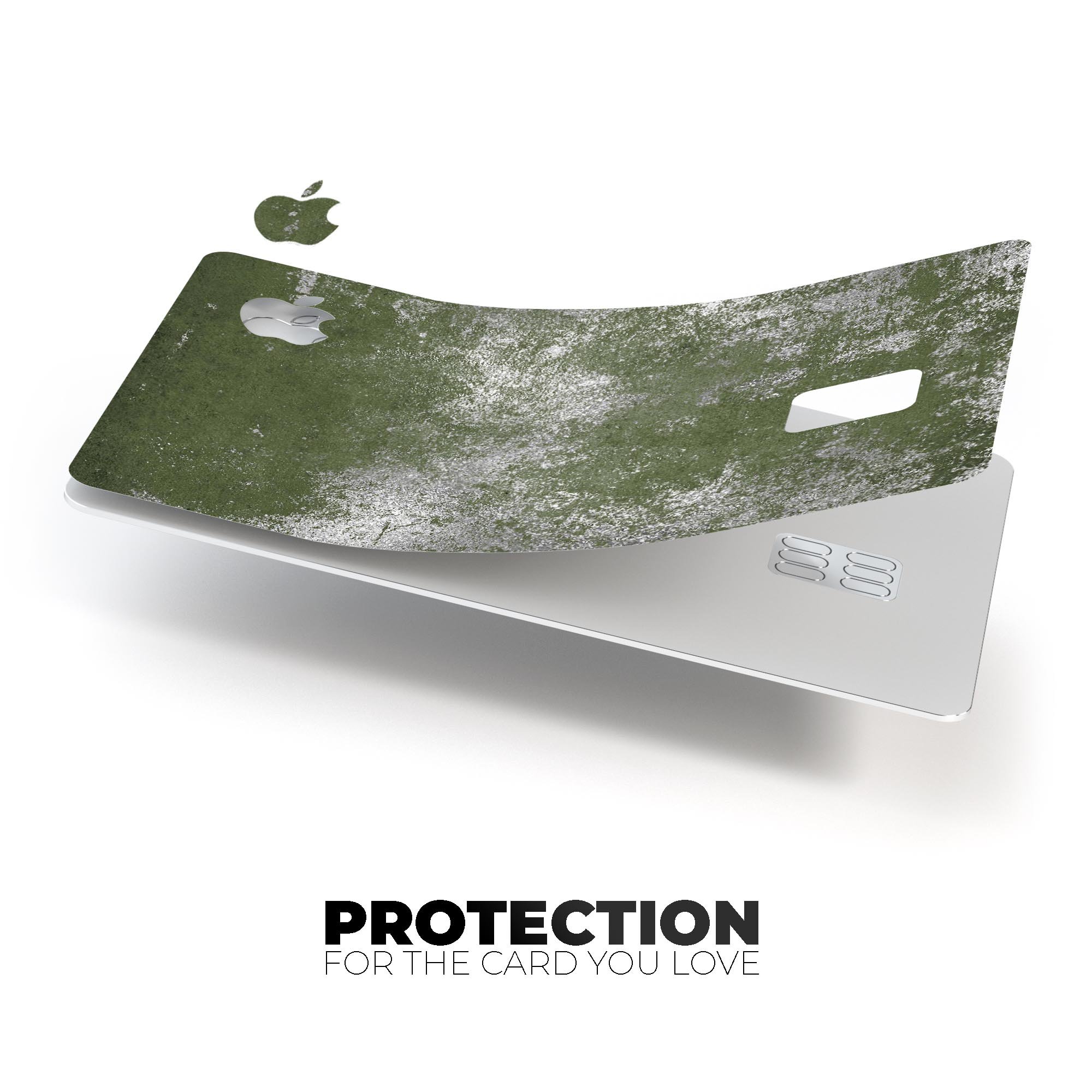 Distressed Silver Texture skin applied to an Apple Card, showcasing its premium design and protective features.